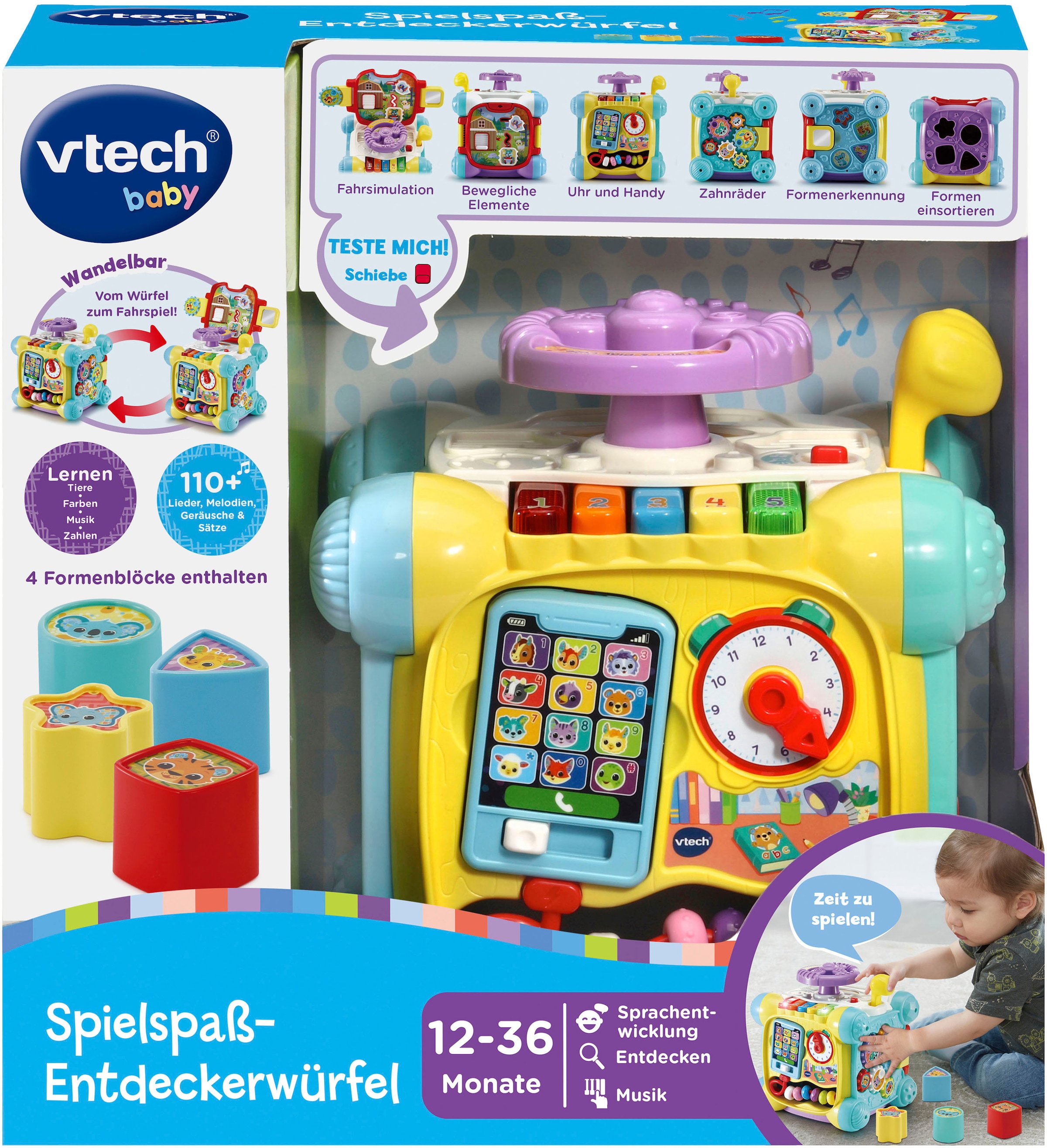Vtech® Lernspielzeug »Vtech Baby, Lernspielzeug Spielspaß-Entdeckerwürfel«, mit Sound