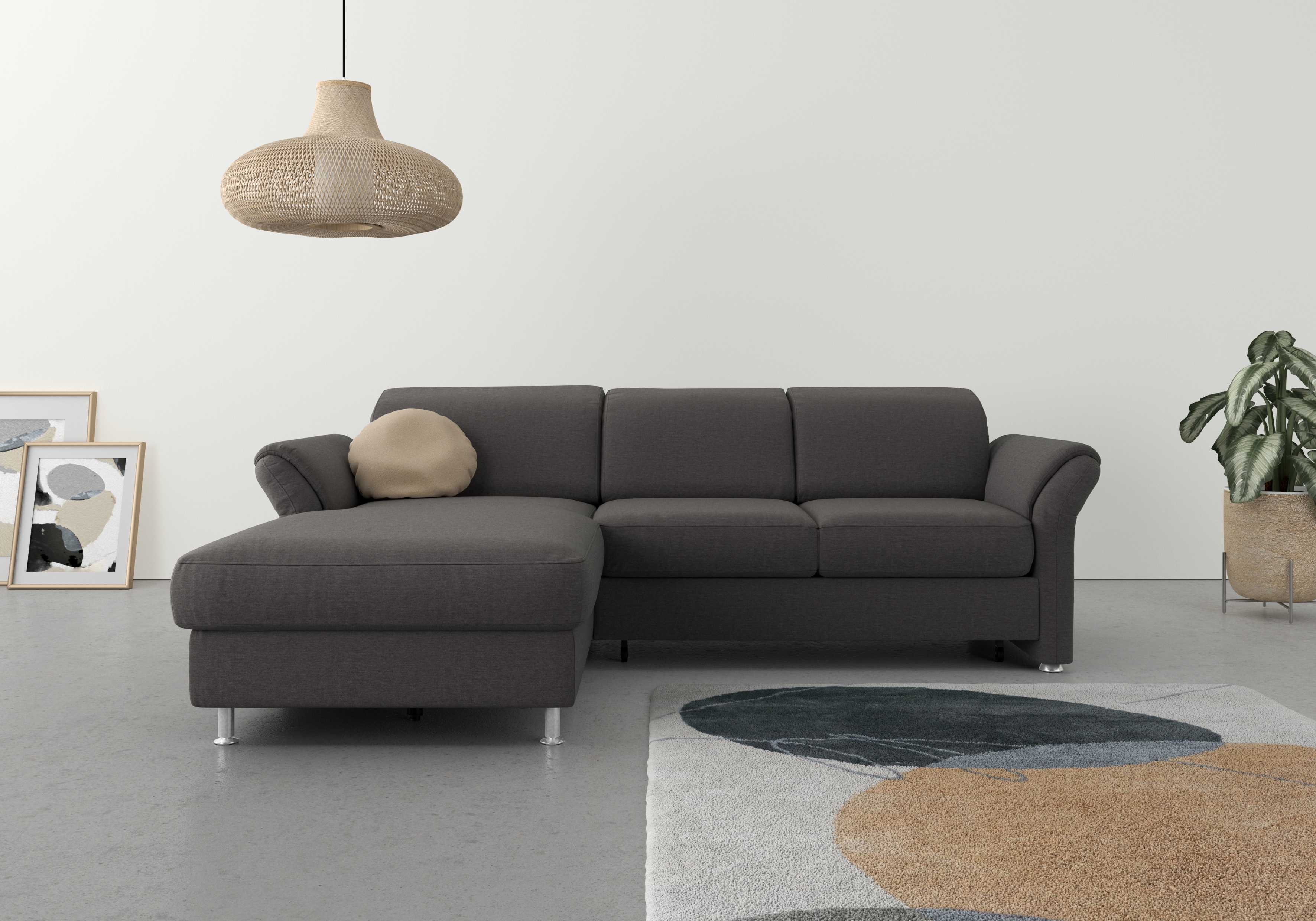 sit&more Ecksofa "Apulia L-Form" wahlweise Schlaffunktion, Bettkasten und Kopf- und Armteilverstellung