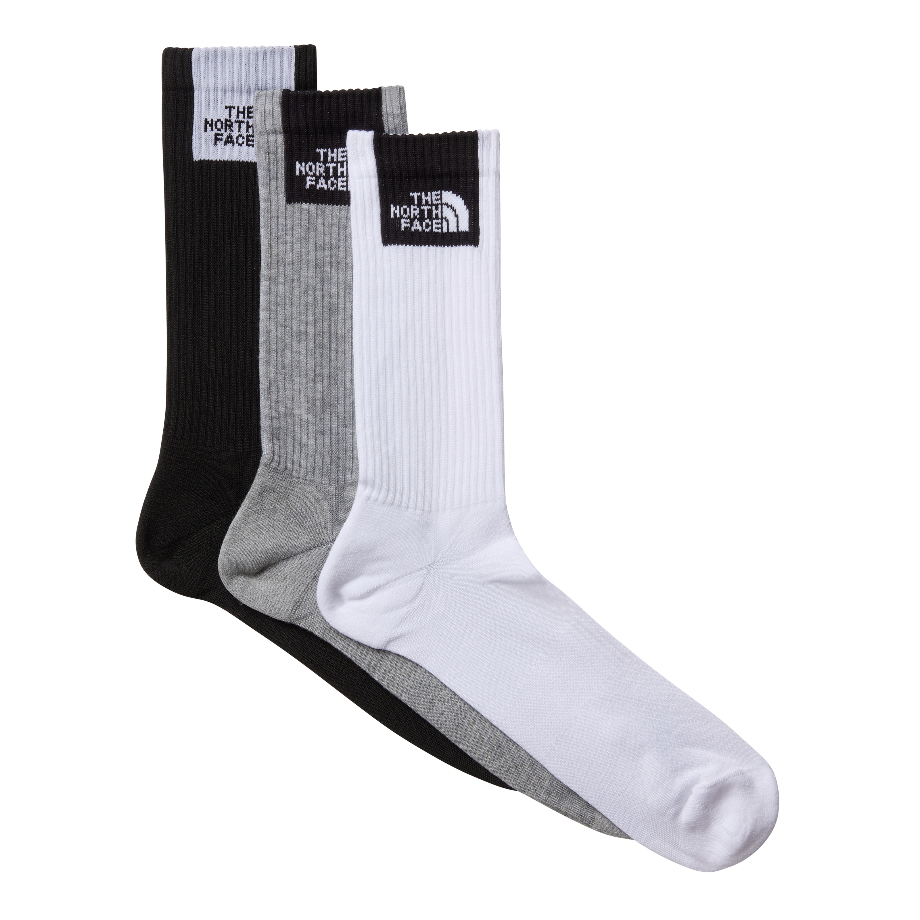 The North Face Sportsocken "MULTI SPORT FINE BOX CUSH CREW SOCK 3P" 3 Stk. tlg. Dreierpack für praktischen Vorrat, neutraler Schnitt