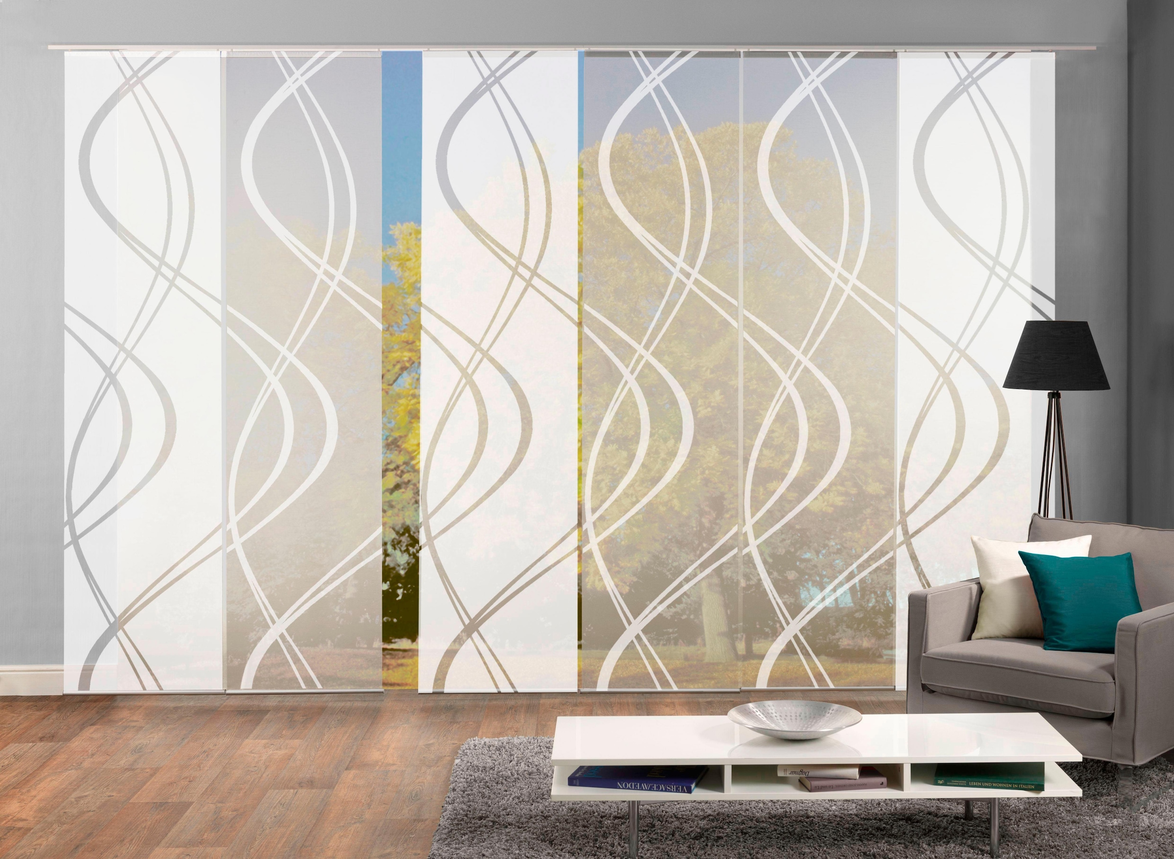 HOME WOHNIDEEN Schiebegardine "DAN" Klettband 6 Stk. tlg. HxB: 245x60, inkl günstig online kaufen