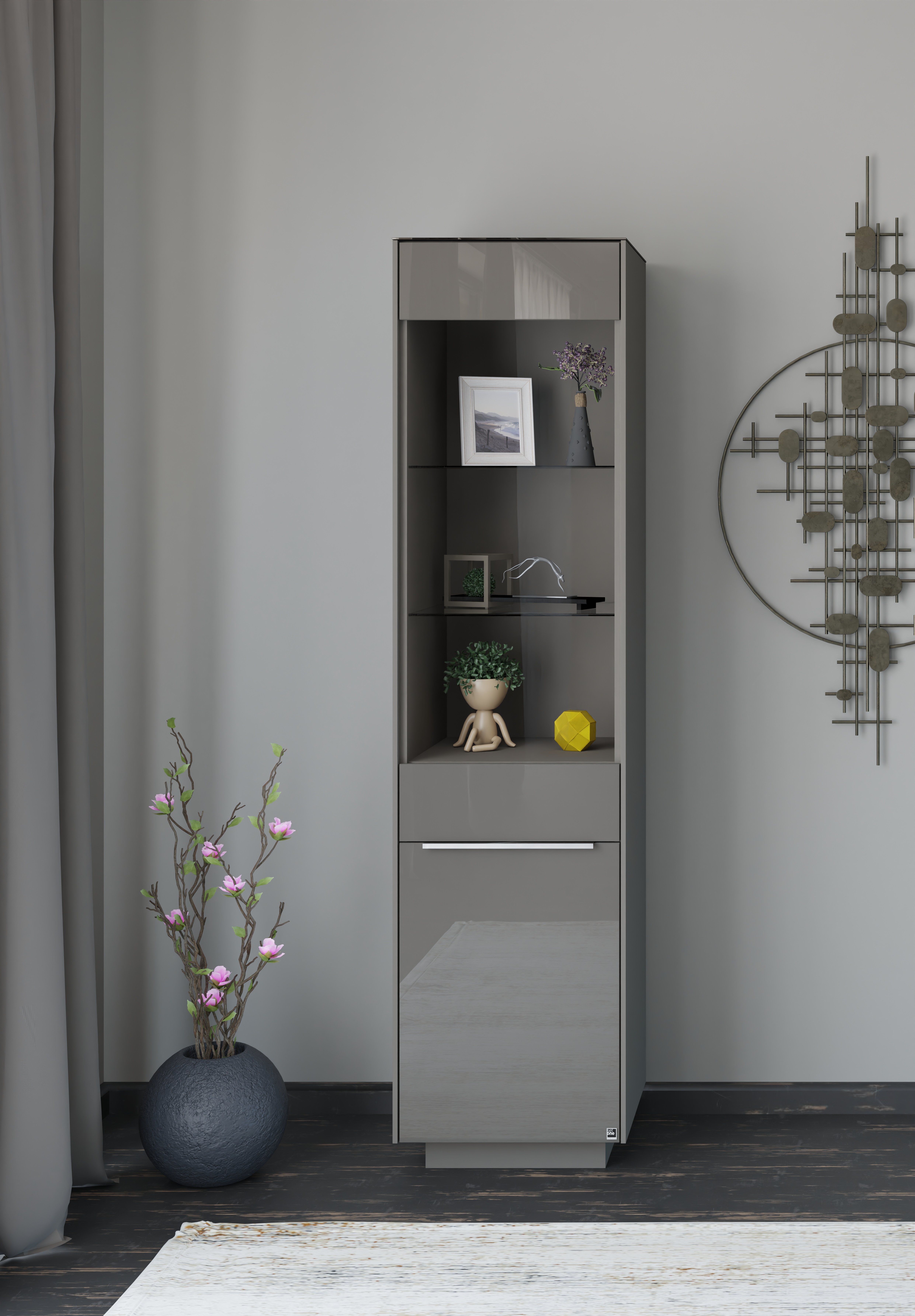 set one by Musterring Standvitrine "Reno" 1 Stk. tlg. Mit Sockel in diversen Farben, 193 cm Höhe & Farbauswahl