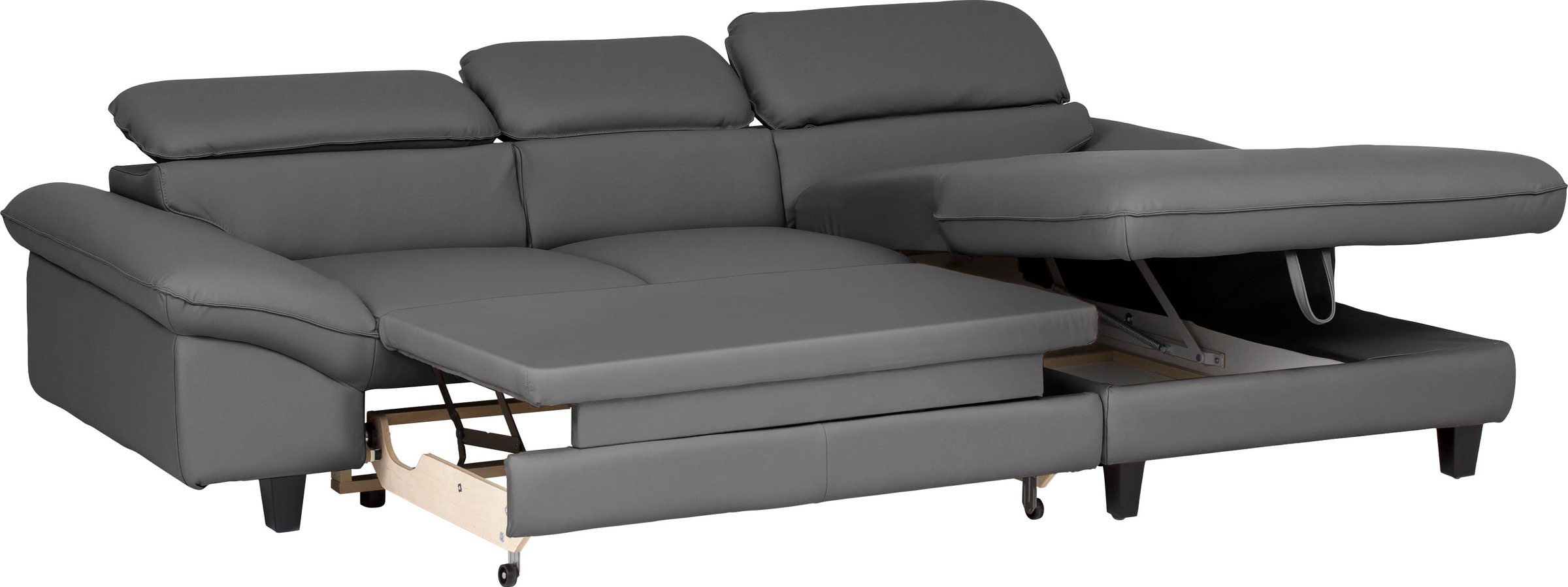 Home affaire Ecksofa »Pilot L-Form«, mit Kopfteilverstellung, wahlweise mit Bettfunktion & Bettkasten