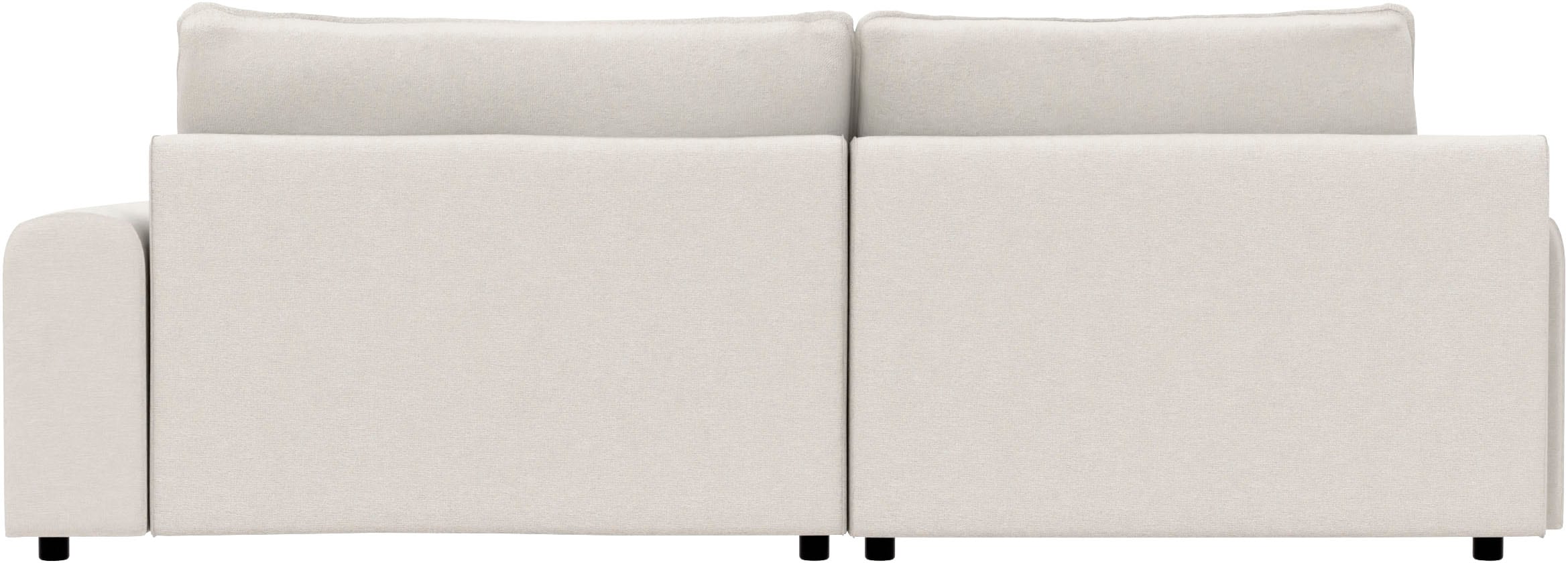 TRENDMANUFAKTUR Ecksofa »Fordon, Schlafsofa mit Bettkasten, Couch in L-Form, Breite 250 cm«, in Struktur LUMOS, 3D-Effekt, sandgrau, Recamiere links