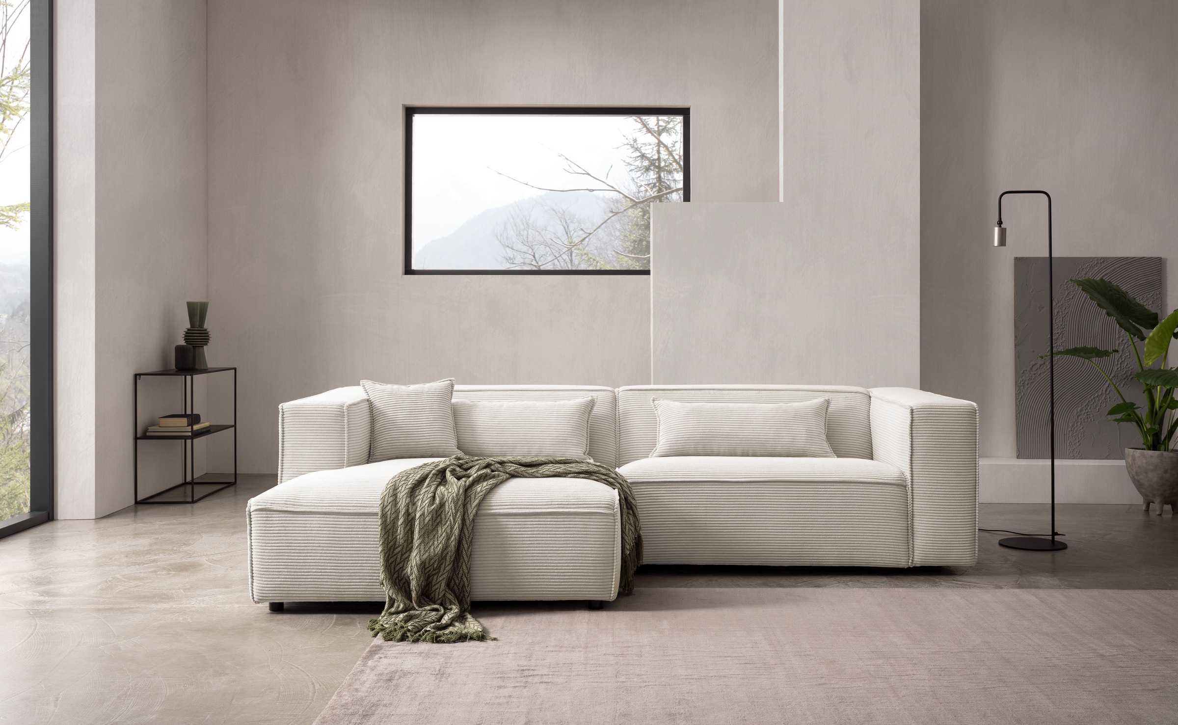 LeGer Home by Lena Gercke Ecksofa "PIARA mit Kedernaht in Cord oder Leineno günstig online kaufen