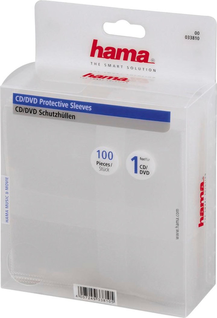 Hama CD-Hülle »CD-/DVD-Schutzhüllen 100, Transparent, CD DVD Hülle«