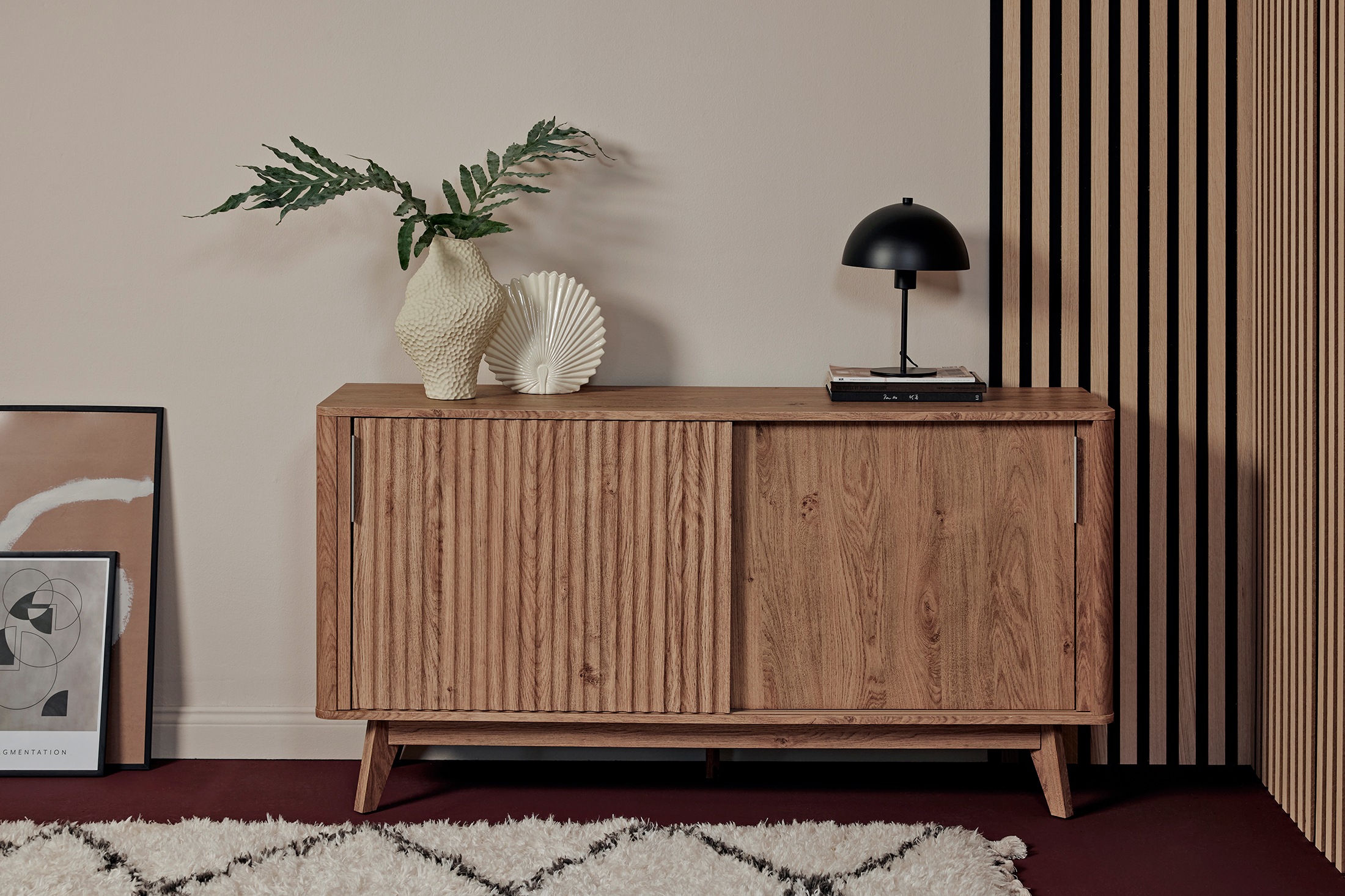 Jahnke Sideboard "WAVE SBS 145" 1 Stk. tlg. Retro-Stil, mit 2 Schiebetüren, günstig online kaufen
