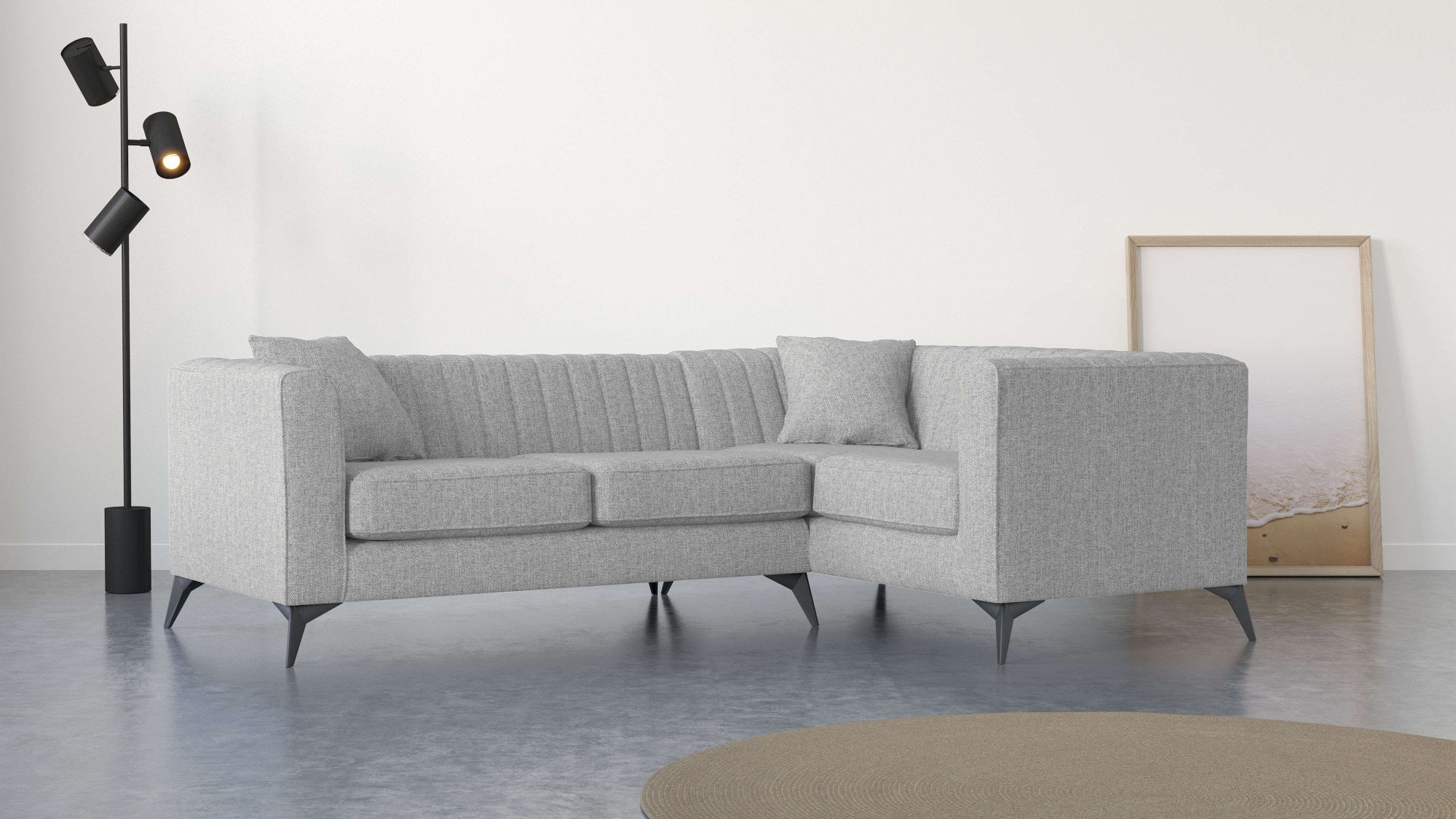 Places of Style Ecksofa "MATTHEW L-Form ideal für kleine Räume, Maße B/T/H: günstig online kaufen