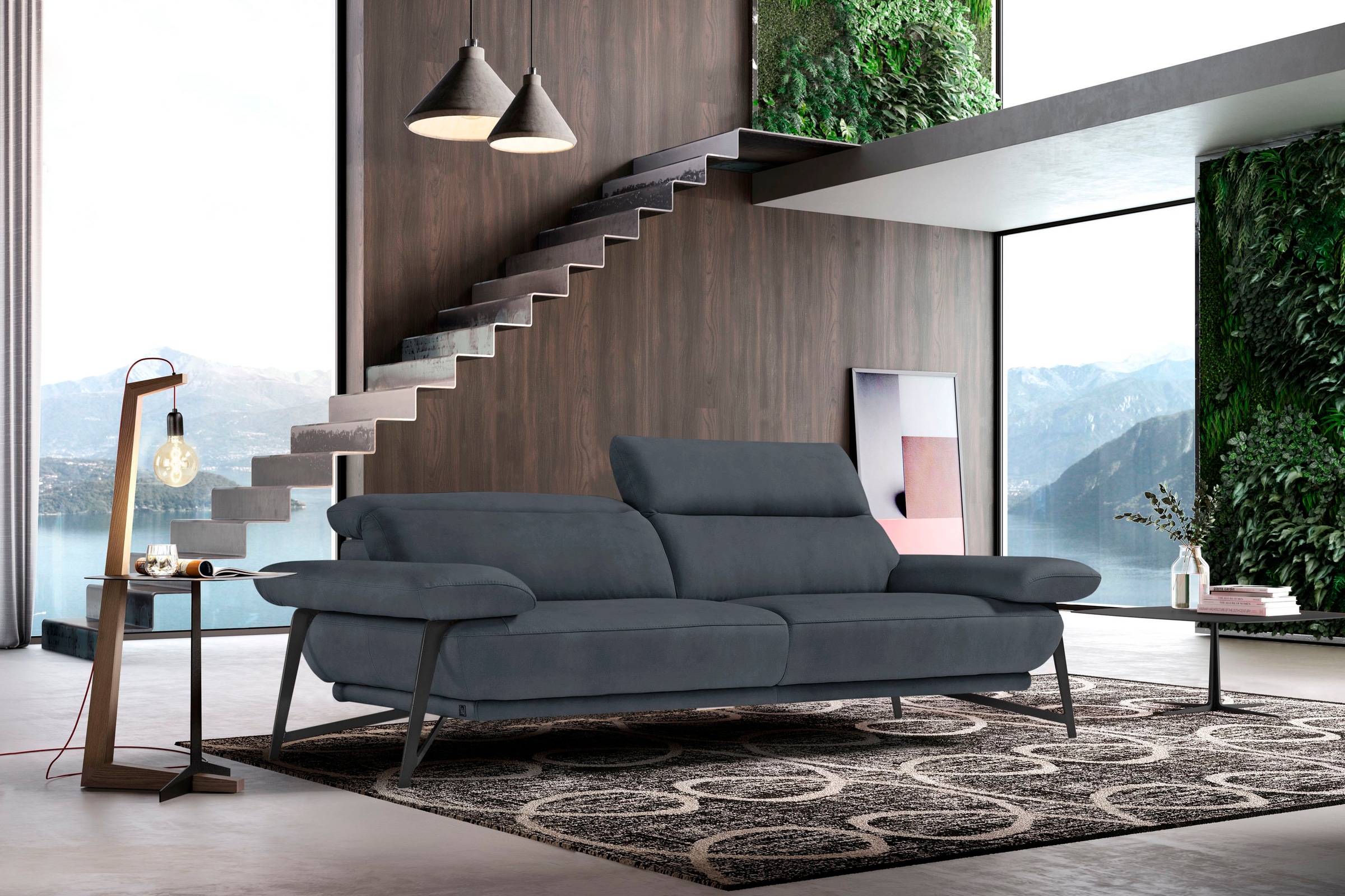 Egoitaliano 2,5-Sitzer »Anais, Designsofa mit hohem Sitzkomfort, Designfuß,«, inkl. verstellbarer Kopfteile
