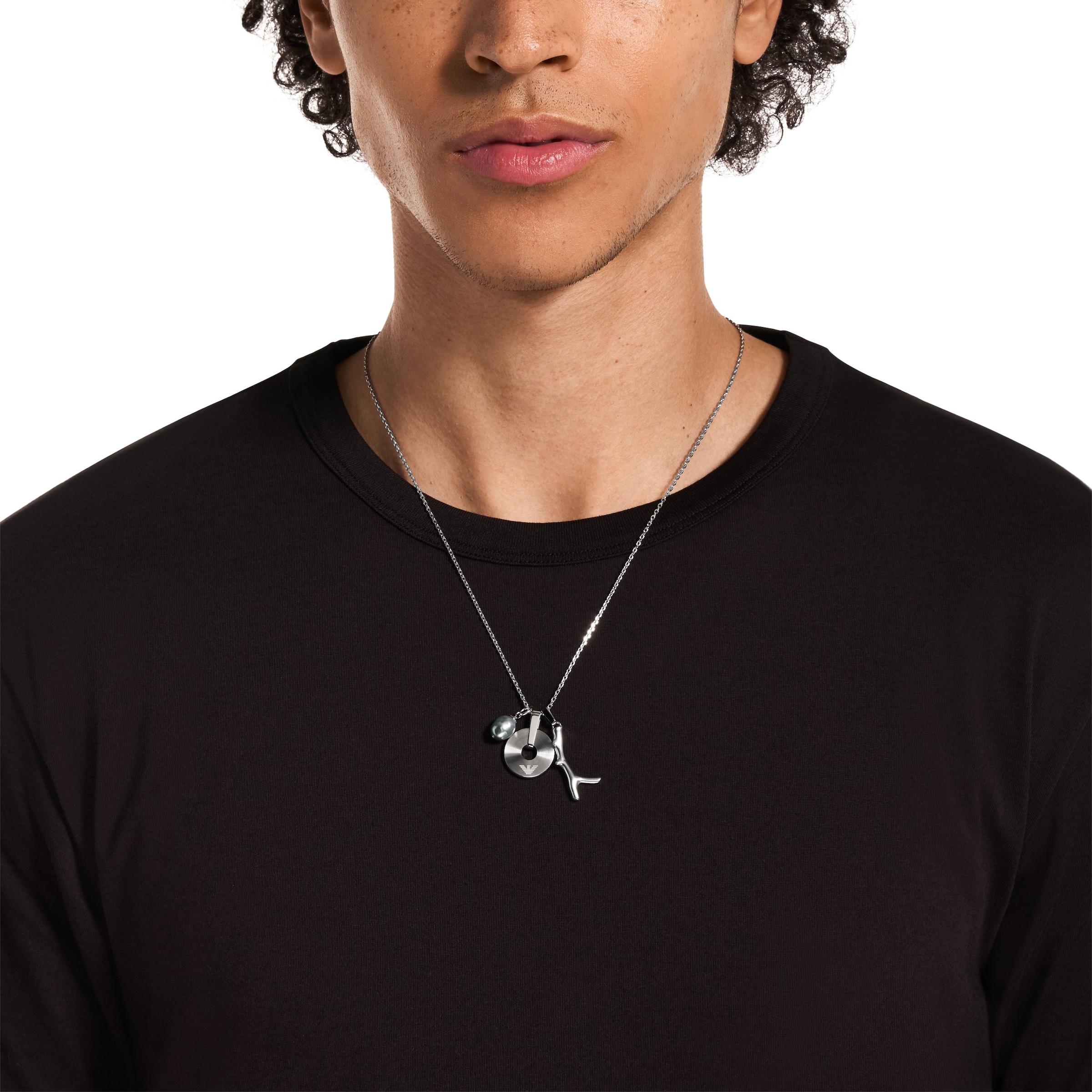 Emporio Armani Kette mit Anhänger »Schmuck Geschenk Edelstahl« mit Süßwasserzuchtperle