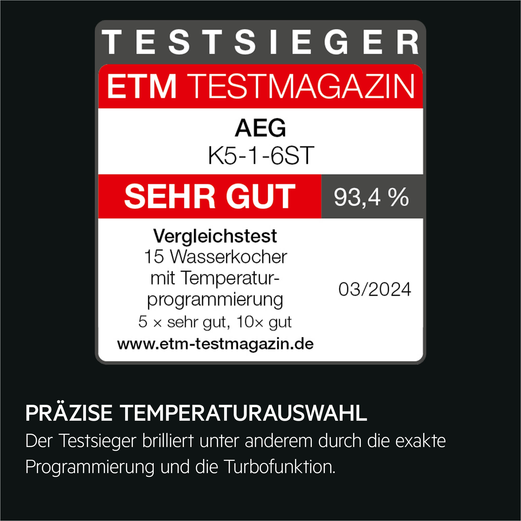 AEG Wasserkocher »K5-1-6ST«, 1,7 l, 2400 W