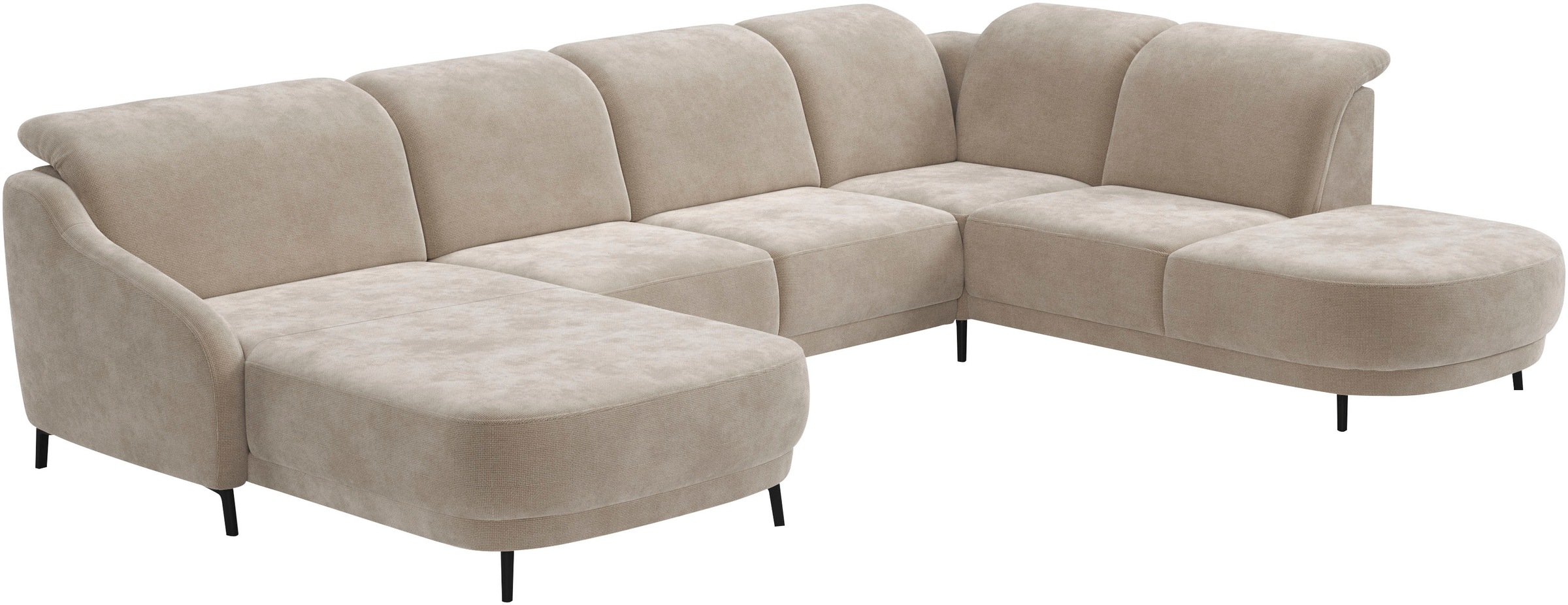 sit&more Wohnlandschaft »Blues U-Form«, inkl. Kopfteilverstellung, wahlweise mit Klapptisch und USB