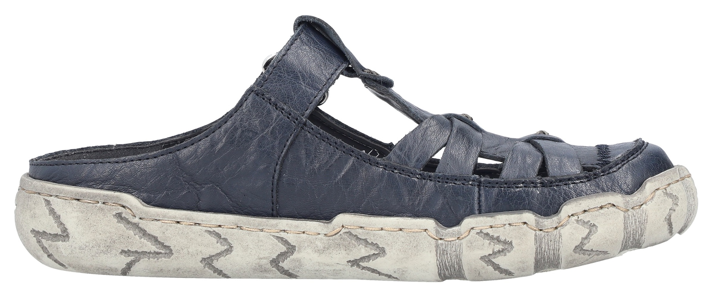 Rieker Clog  Sabot, Sommerschuh, Schlappen, Hausschuh mit Ziernähten