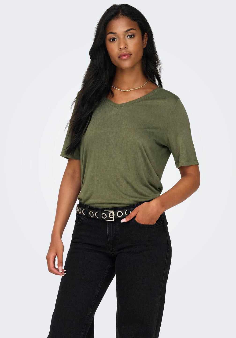 ONLY Kurzarmshirt »ONLELISE S/S V-NECK TOP JRS NOOS«