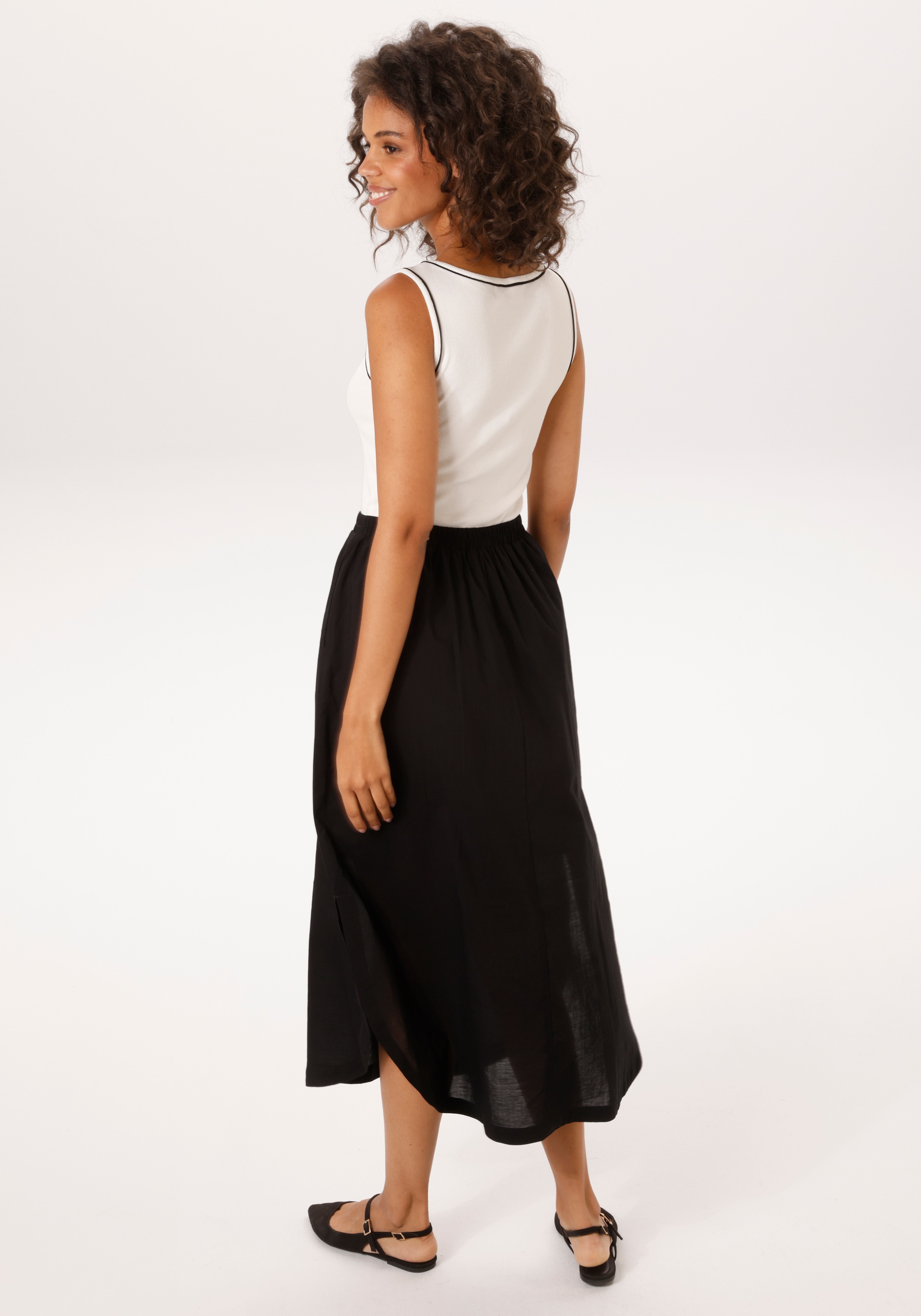 Aniston CASUAL Sommerkleid mit kontastfarbenen Pipings im Oberteil - NEUE K günstig online kaufen