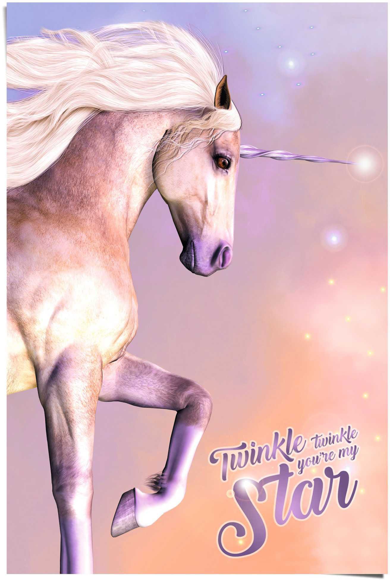 Reinders Poster "Poster Einhorn Glitzer", Einhorn, (1 St.) günstig online kaufen