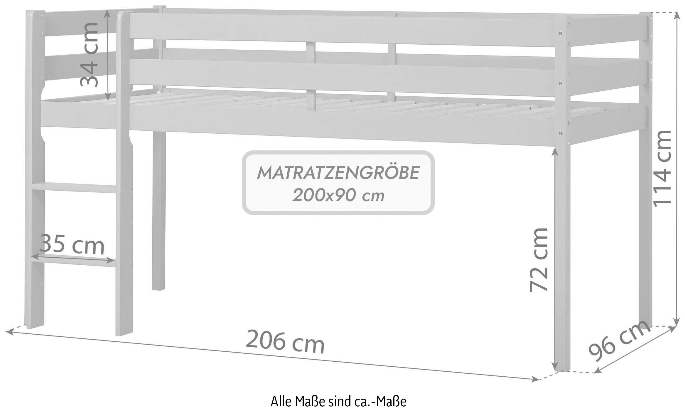 Hoppekids Spielbett »ECO COMFORT«, Höhe 72cm, Farbe & Größe & Matratze