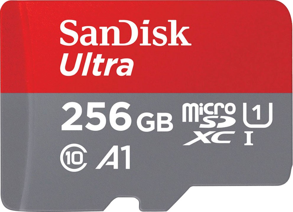 SANDISK Speicherkarte "Ultra microSDXC", 256 GB, grau, Speicherkarten