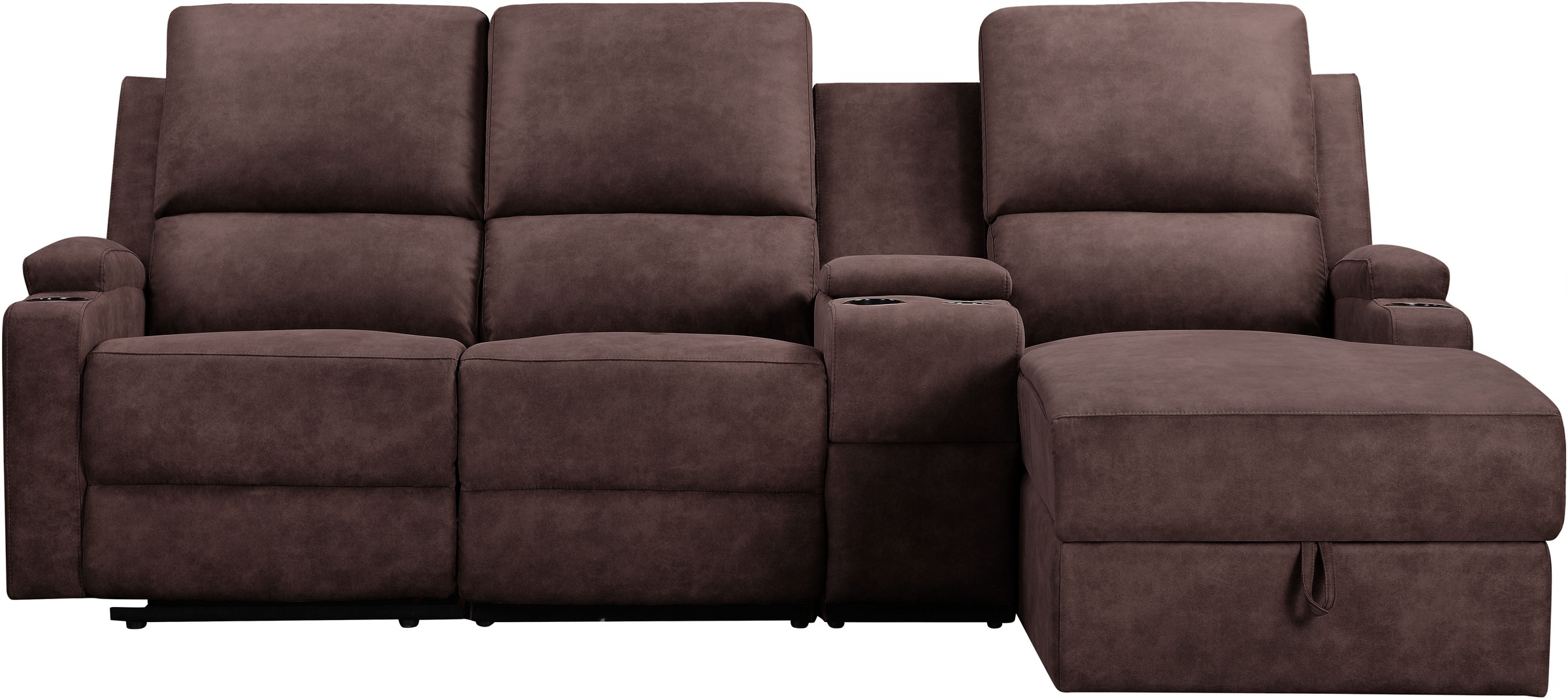 Home affaire Ecksofa "NAPORI Multimediasofa, 3er Kinosessel XXL, L-Form, 3 günstig online kaufen