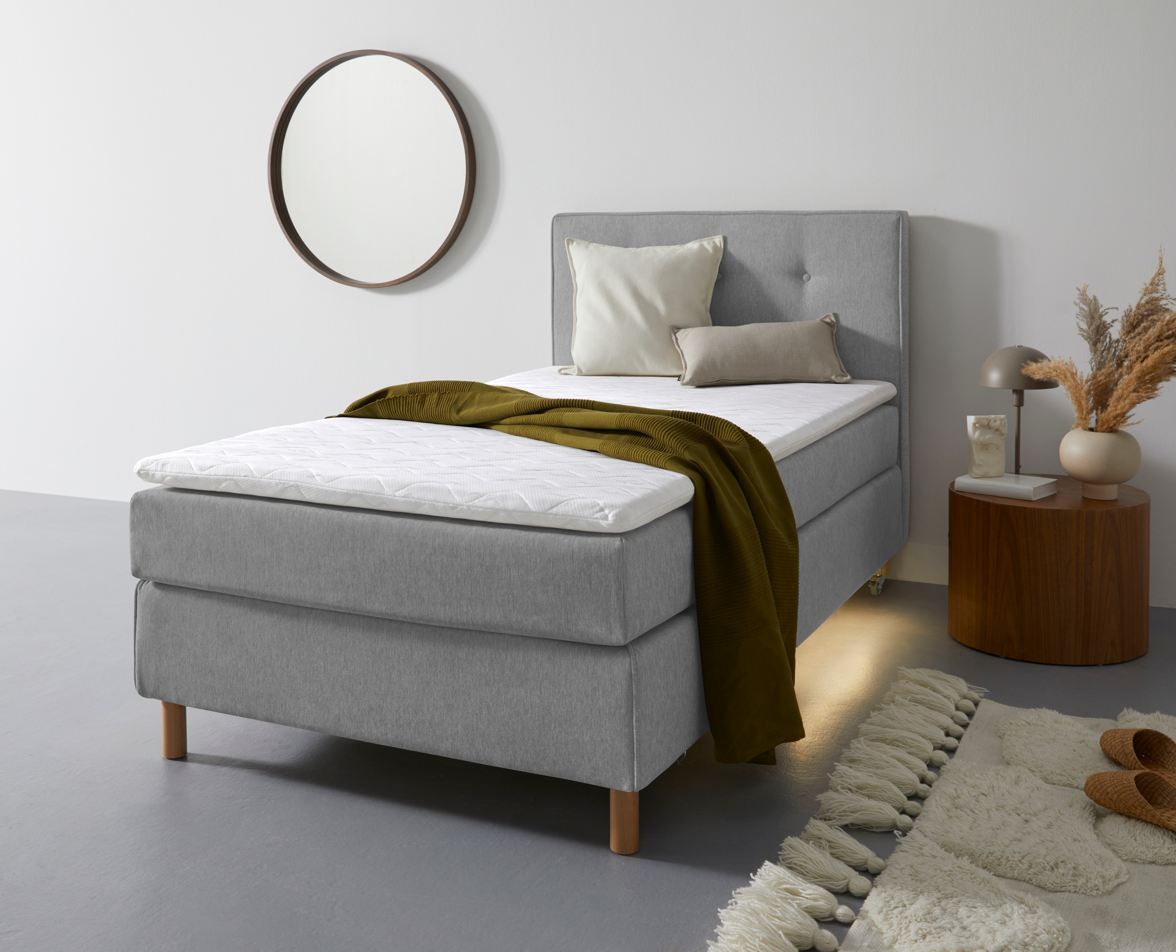 Home affaire Boxspringbett »Heimatblick 100x200cm beliebig erweiterbar zu Doppel- und Familienbett«, Einzelbett, Hotelbett erhältlich in H2,H3 & H4