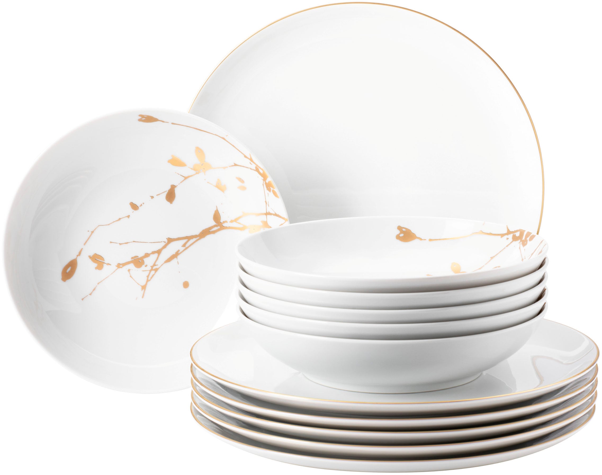 Seltmann Weiden Tafelservice "Geschirr-Set, 12 Teile, Liberty Golden Rose H günstig online kaufen