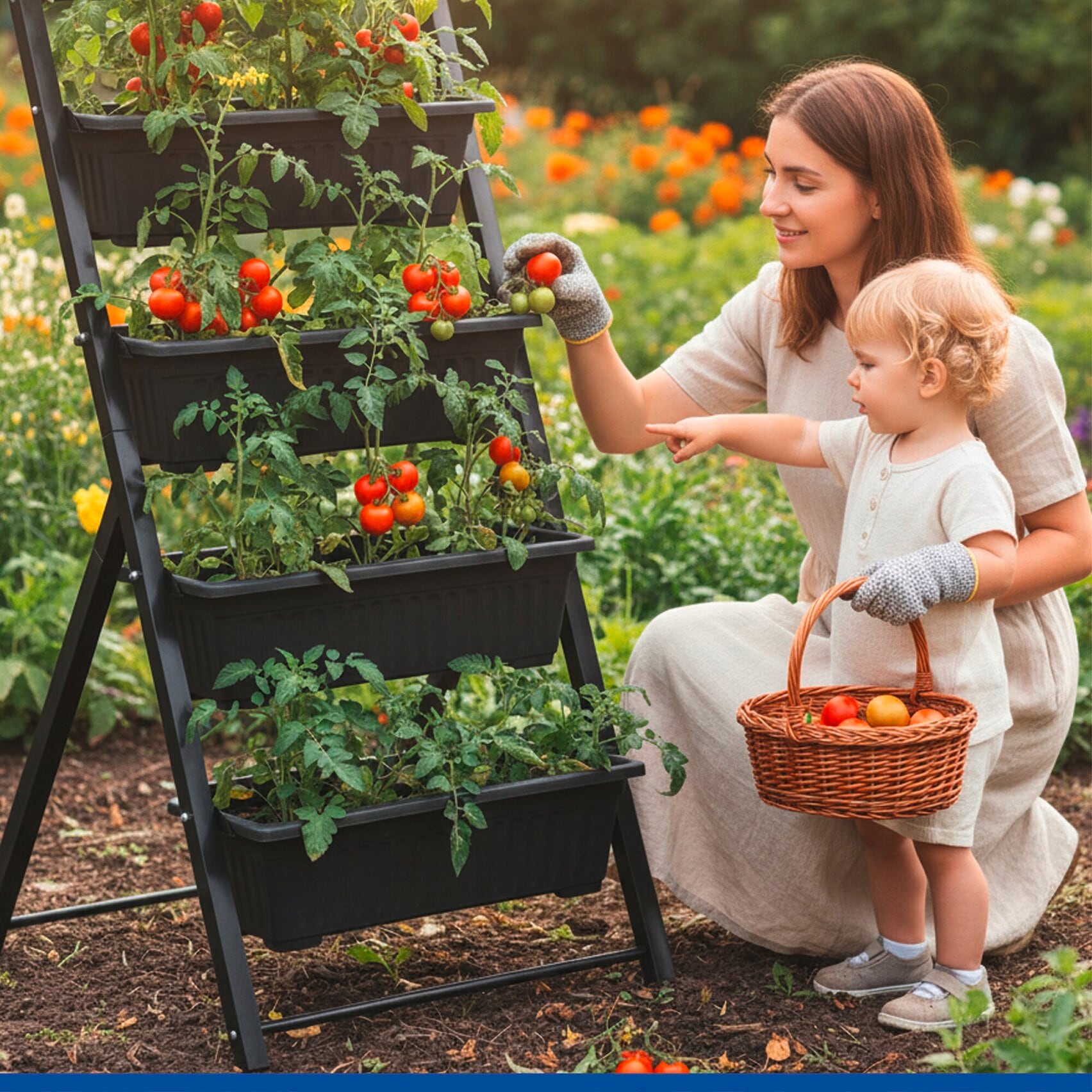 Maximex Hochbeet »Vertikales Hochbeet 4 Etagen« vertikales Hochbeet für Balkon & Terrasse, herausnehmbare Pflanzkästen