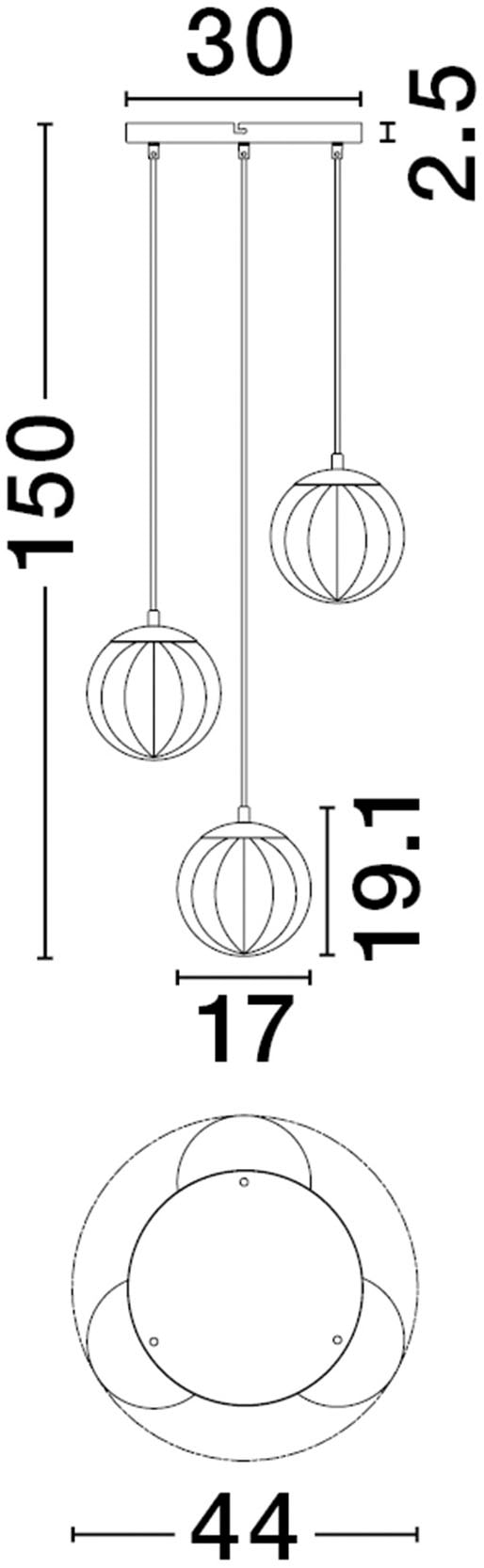 Nova Luce Pendelleuchte »ABBACUS«, 3 flammig