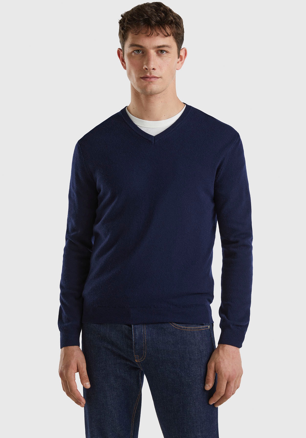 United Colors of Benetton V-Ausschnitt-Pullover, im cleanen kaufen Look | BAUR ▷