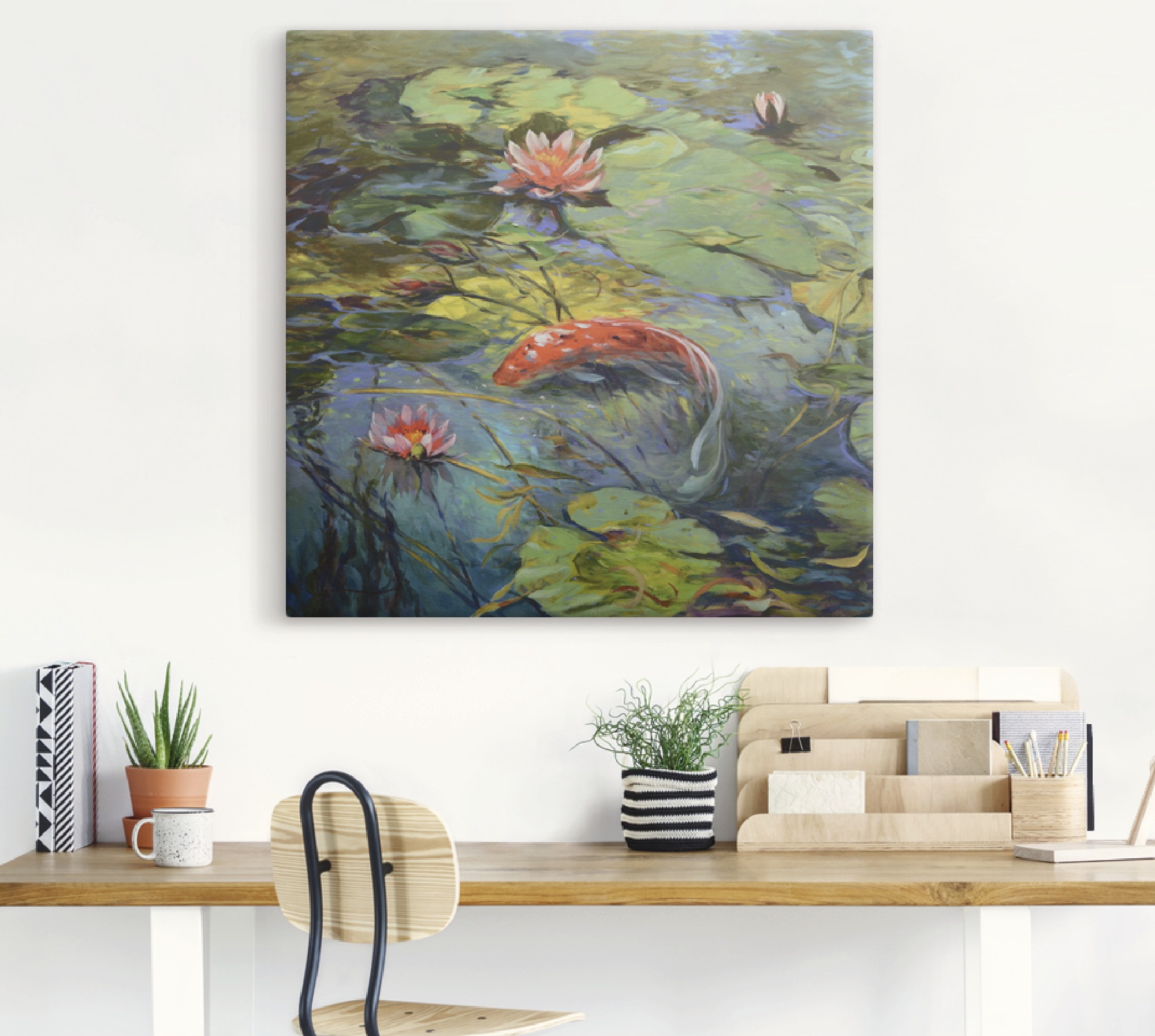 Artland Leinwandbild »Roter Koi«, Wassertiere, (1 St.), auf Keilrahmen gespannt