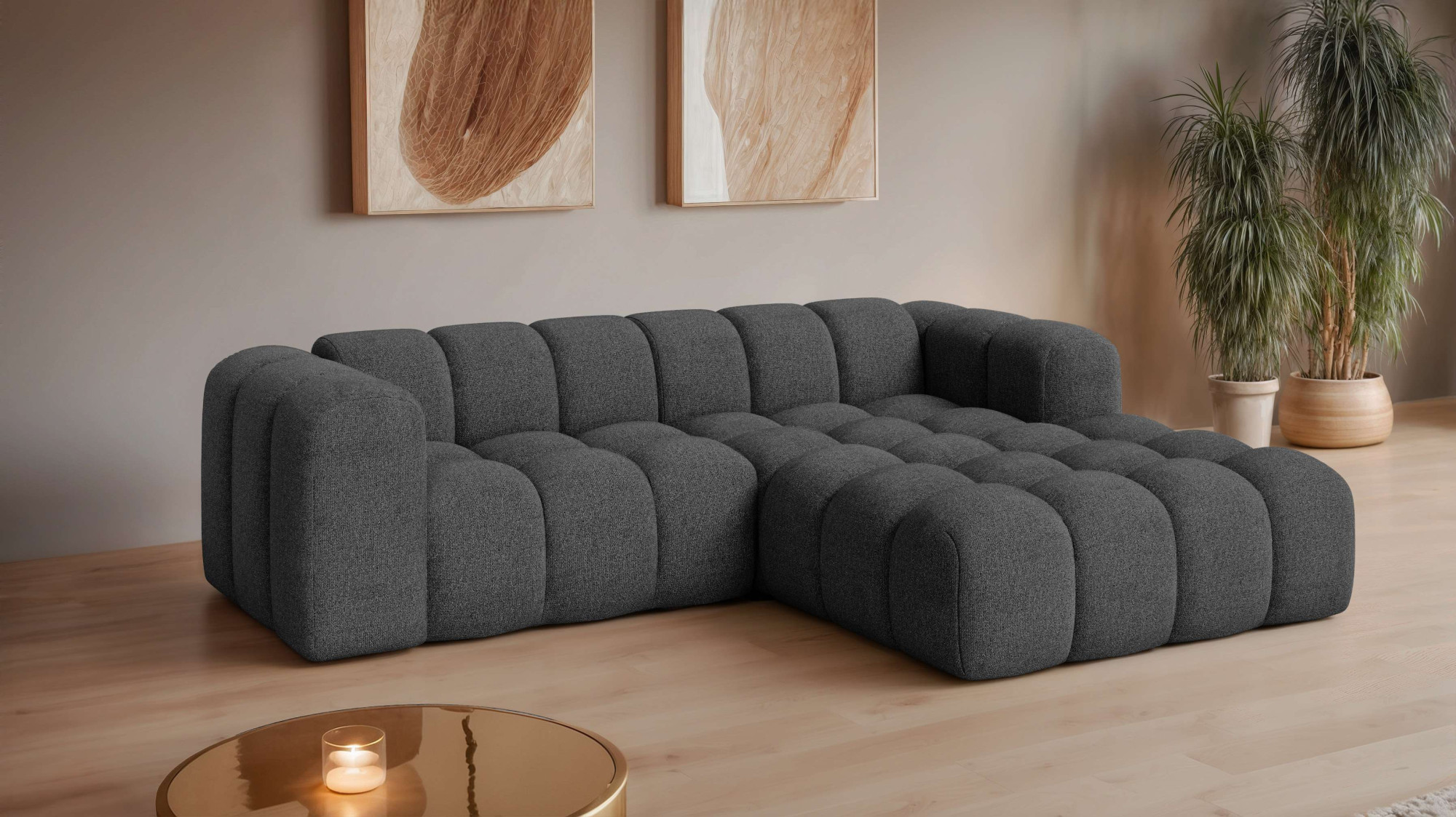 OTTO home Ecksofa "KALLIE L-Form, 248 cm - OTTO. Verlässliche Qualität." Bubble Optik, moderne Steppung, hoher Sitzkomfort