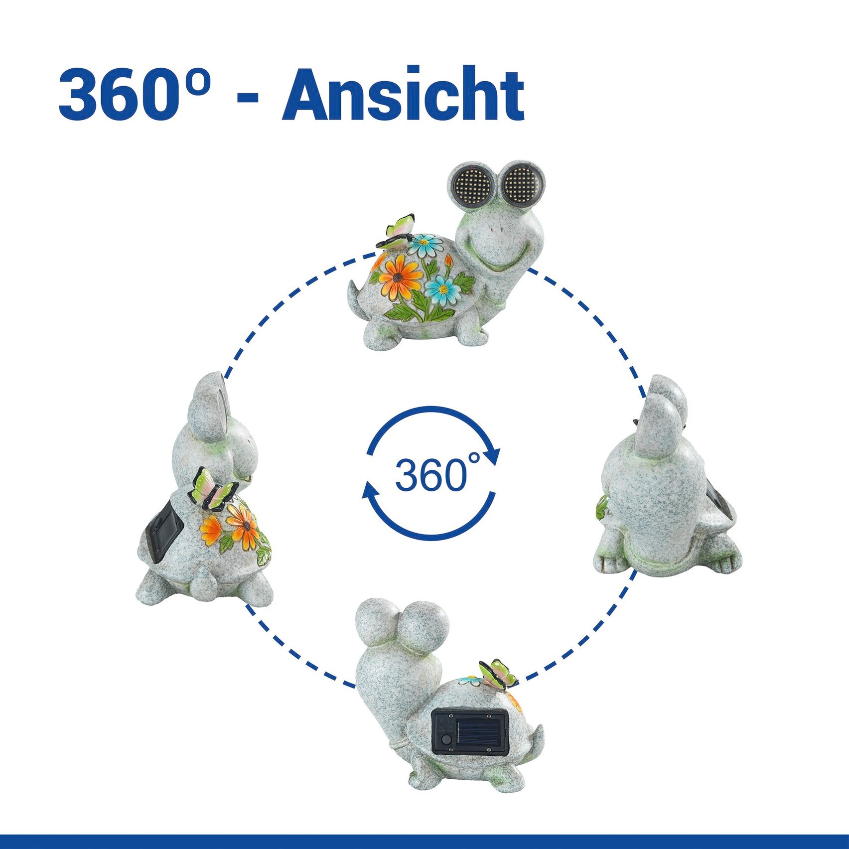 Maximex LED Dekofigur »Modell Blinky Eyes Schildkröte« Warmweiß solarbetriebene Gartenfigur mit leuchtenden Augen, für Garten & Balkon