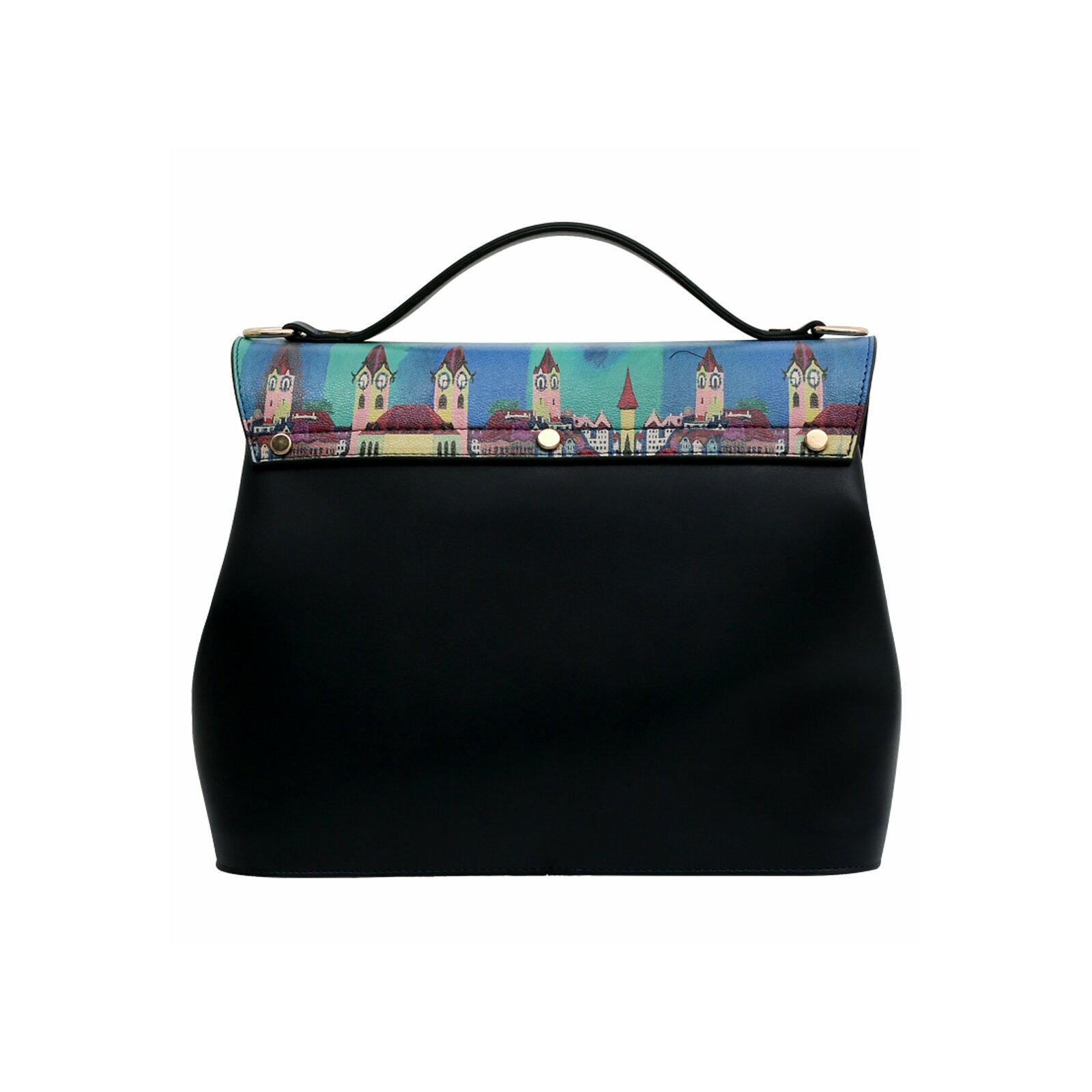 Thumbnail - DOGO Henkeltasche "Handy Umhängetasche Prague Nights Schultertasche" Handgefertigt