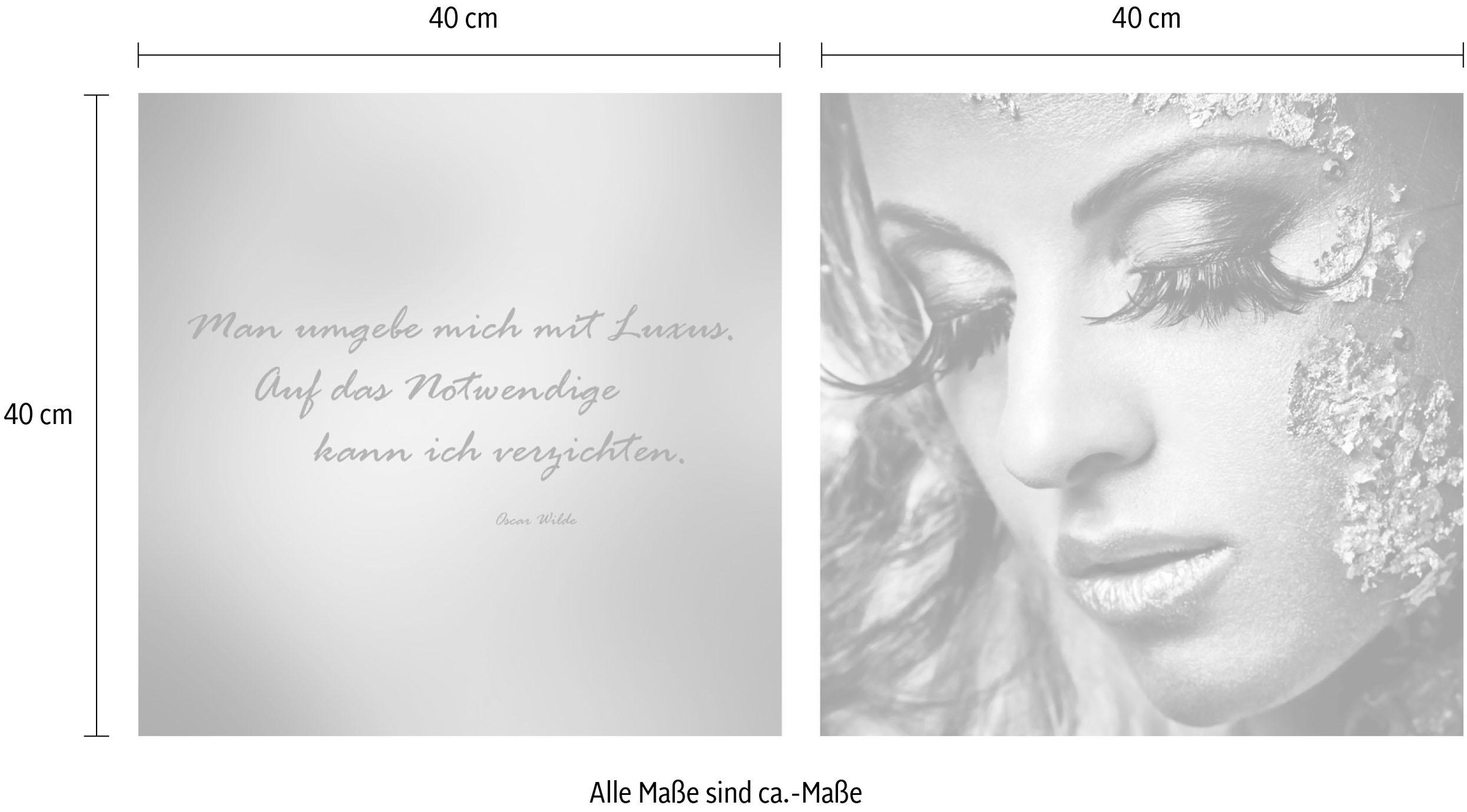 queence Leinwandbild »Reichtum«, Foto-Menschen-Kunst-Modern-Spa-Spa Bilder-Sprüche-Sprüche & Texte-Schriftzug-Schriftzüge-Kind, (Set), Premium-Leinwandstoff, Handarbeit aus Deutschland, Zitat, 2er Set