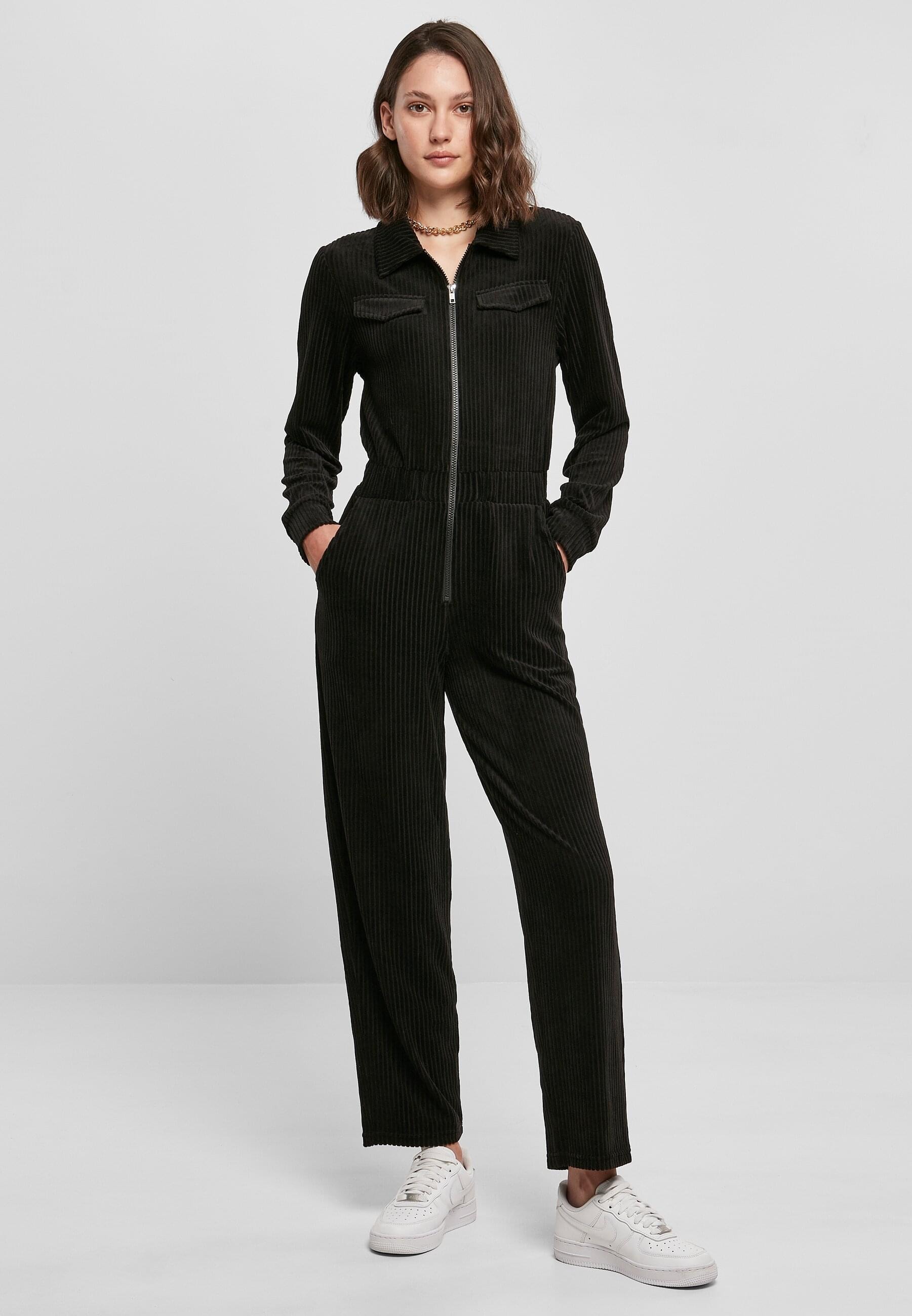URBAN CLASSICS Jumpsuit »Urban Classics Damen Ladies Velvet Rib Boiler Suit«, (1 tlg.)