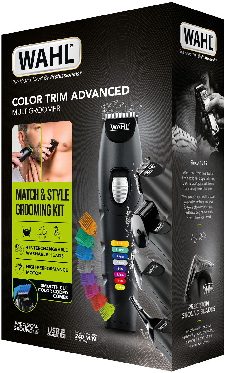 Thumbnail - Wahl Multifunktionstrimmer "Color Trim Advanced" 13 Aufsätze Farbcodierte Aufsteckkämme, Lithium-Ionen-Technologie, USB ...