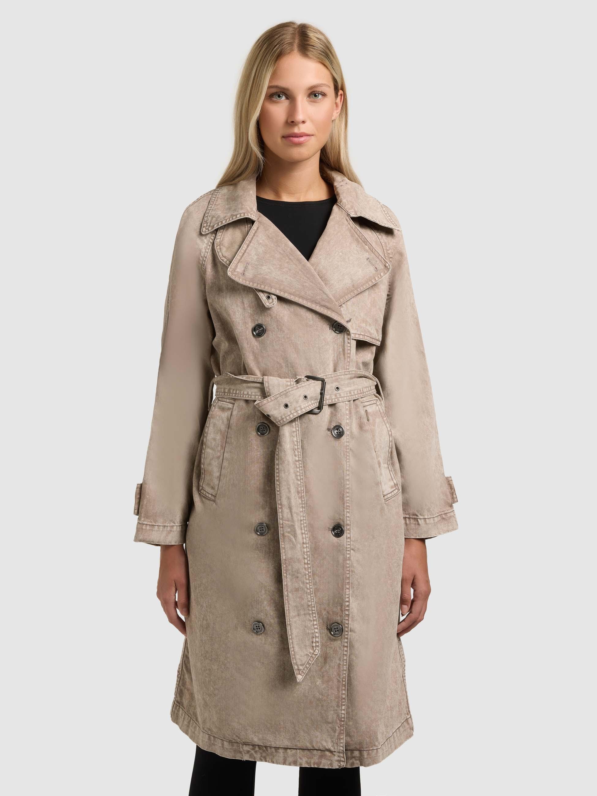 khujo Trenchcoat »Enza« Damen Übergangsmantel in Jeans-Optik