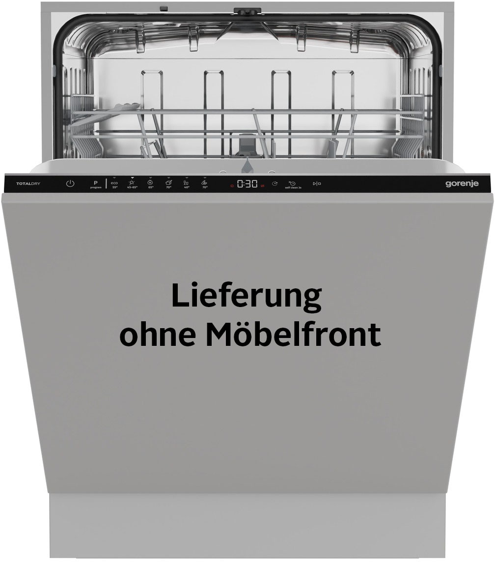GORENJE vollintegrierbarer Geschirrspüler "GV642A65" 8,9 l 14 tlg. Maßgedecke Made in Europe, auto. Türöffnung, Hygiene Programm