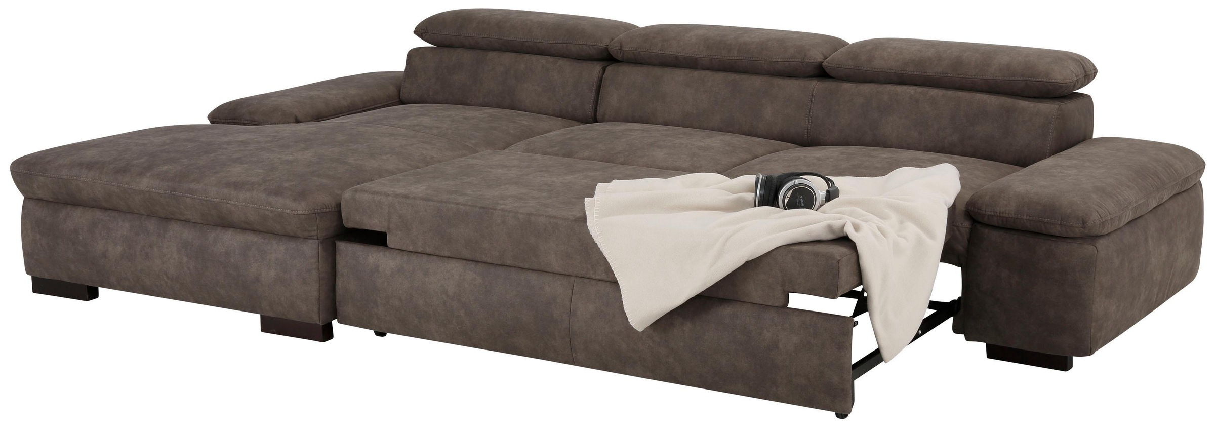 Home affaire Ecksofa »Alberto L-Form«, mit Kopfteilverstellung, wahlweise mit Bettfunktion