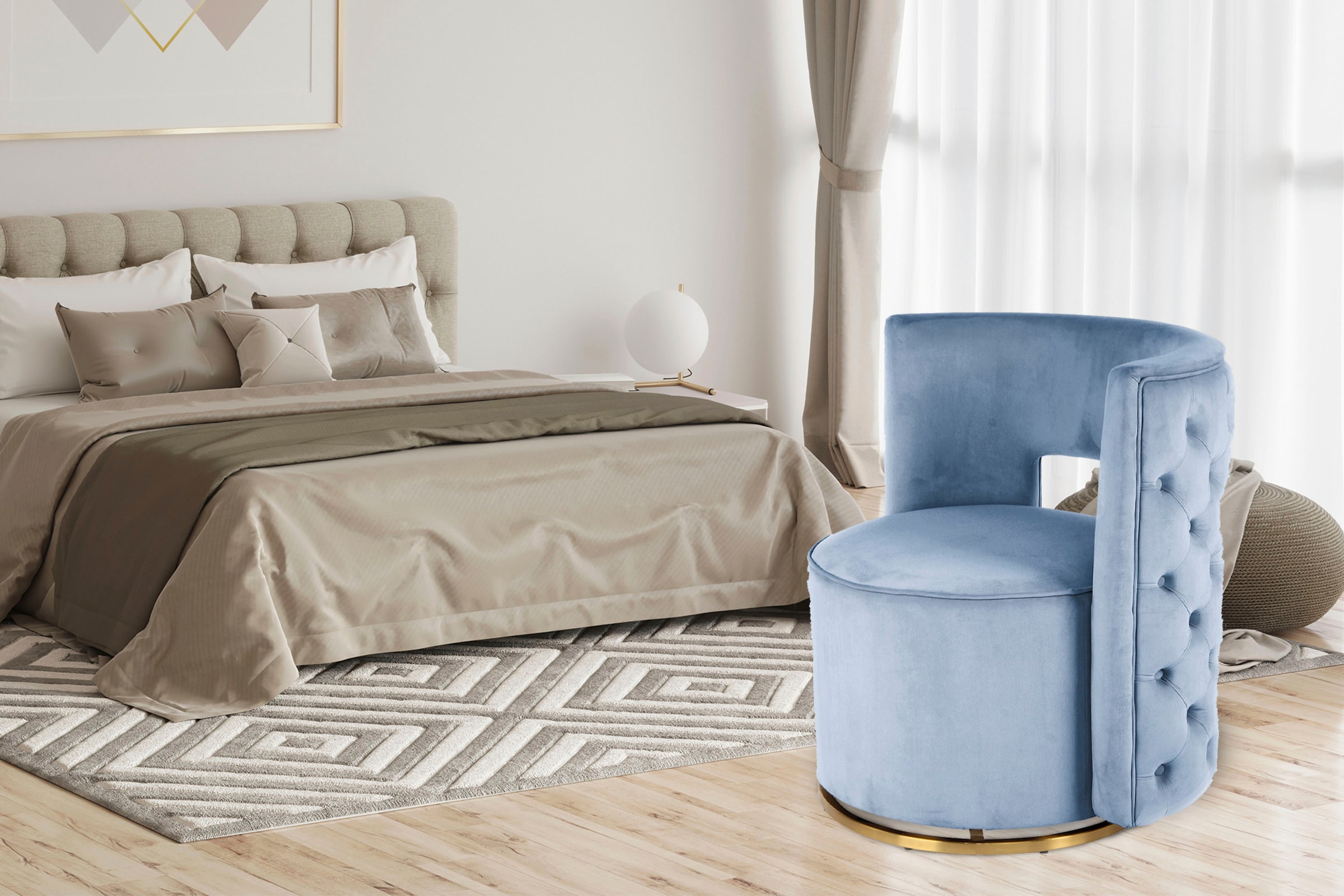 Kayoom Sessel »Drehsessel Sophistic,  hochwertiges Gestell aus Eisen« Sessel, OTTOs Choice, 1 Stk. tlg. drehbar, elegant, samtweich, gesteppt,