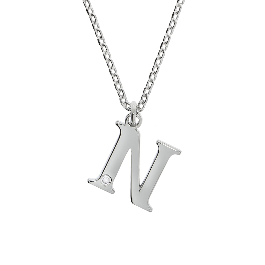 Diamonds by Ellen K. Kette mit Anhänger »925/- Sterling Silber Diamant 0,008ct. Buchstabe N«