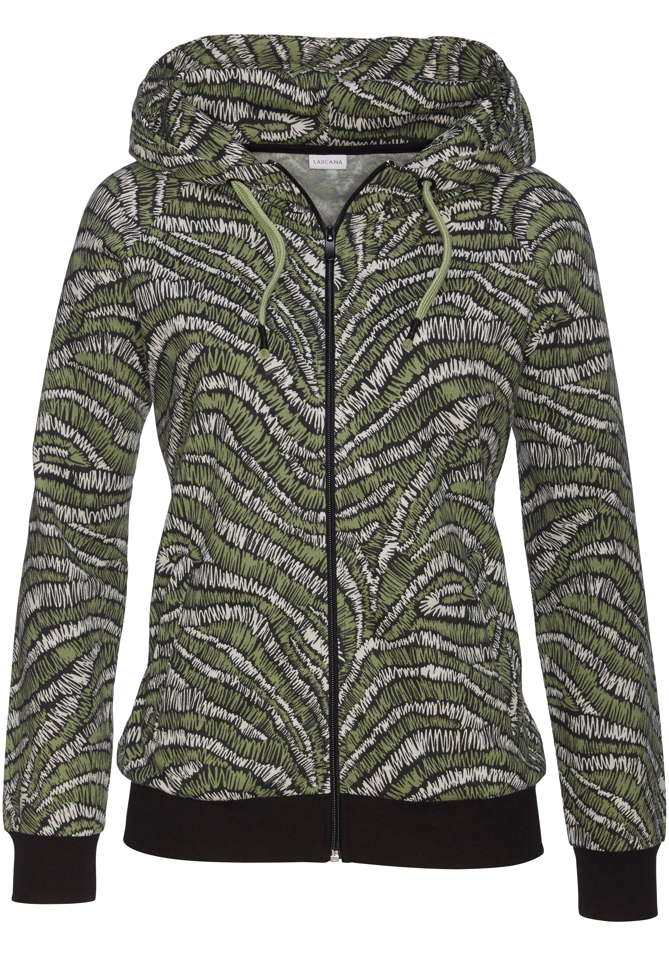 LASCANA Kapuzensweatjacke, mit Reißverschluss, Loungewear günstig online kaufen
