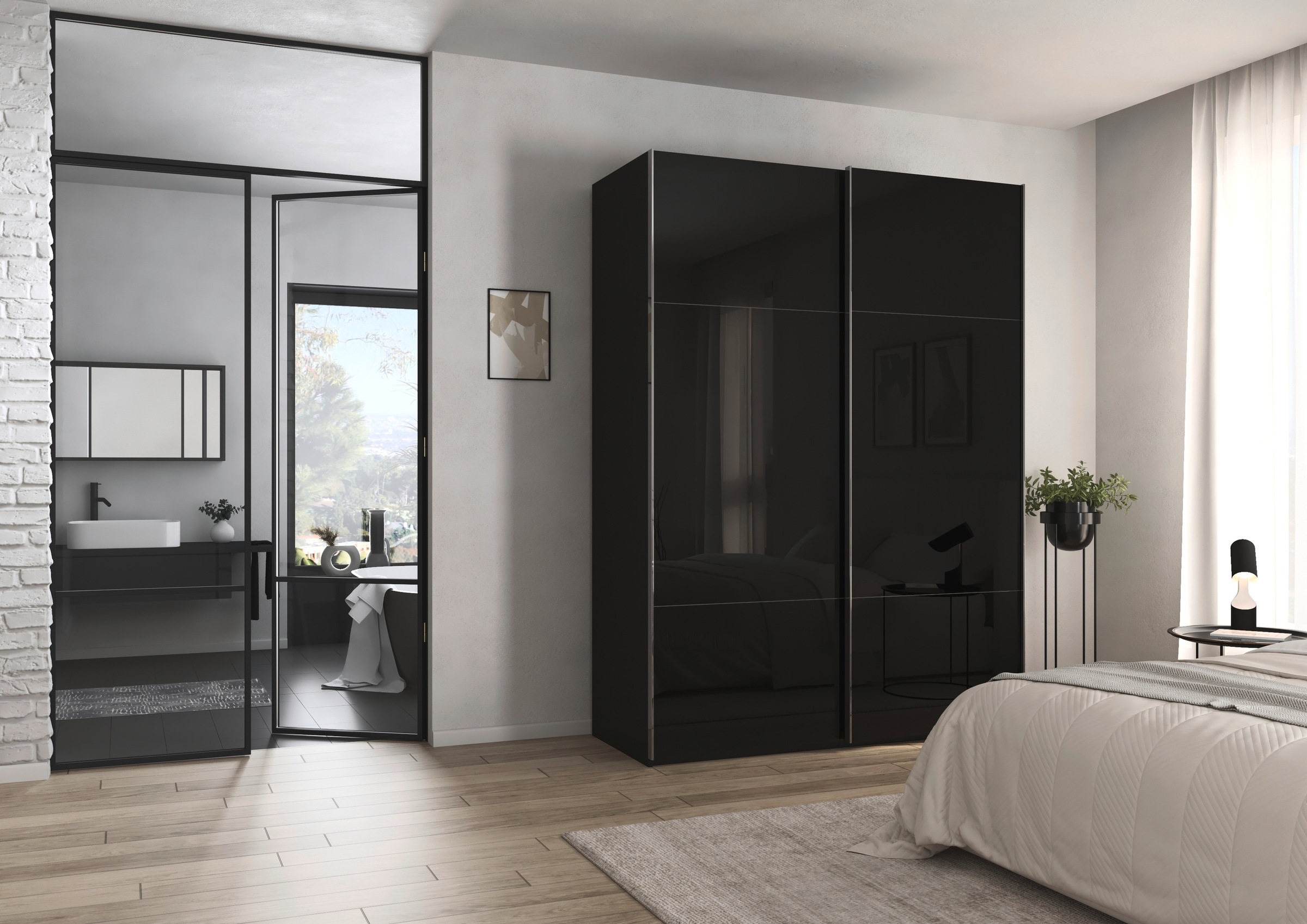 rauch Schwebetürenschrank »Kleiderschrank Schrank Garderobe Schlafzimmerschrank CONTIDO«, (in 3 verschiedenen Ausstattungen BASIC/CLASSIC/PREMIUM), aus hochwertigem Material in 6 Breiten 2 Griff-Farben MADE IN GERMANY