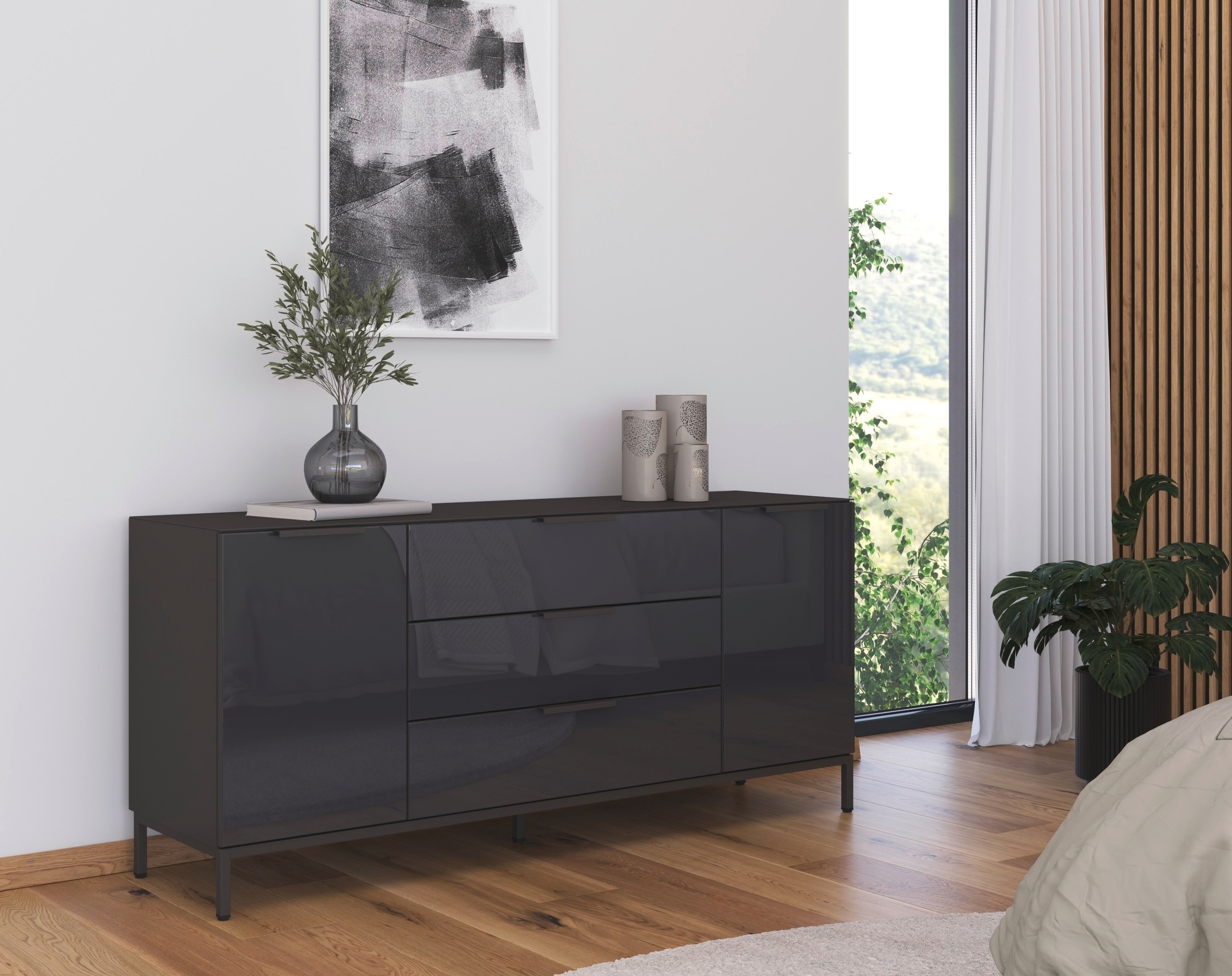 rauch Kombikommode "Kommode Türkommode Sideboard Kombikommode FLIPP mit Gla günstig online kaufen