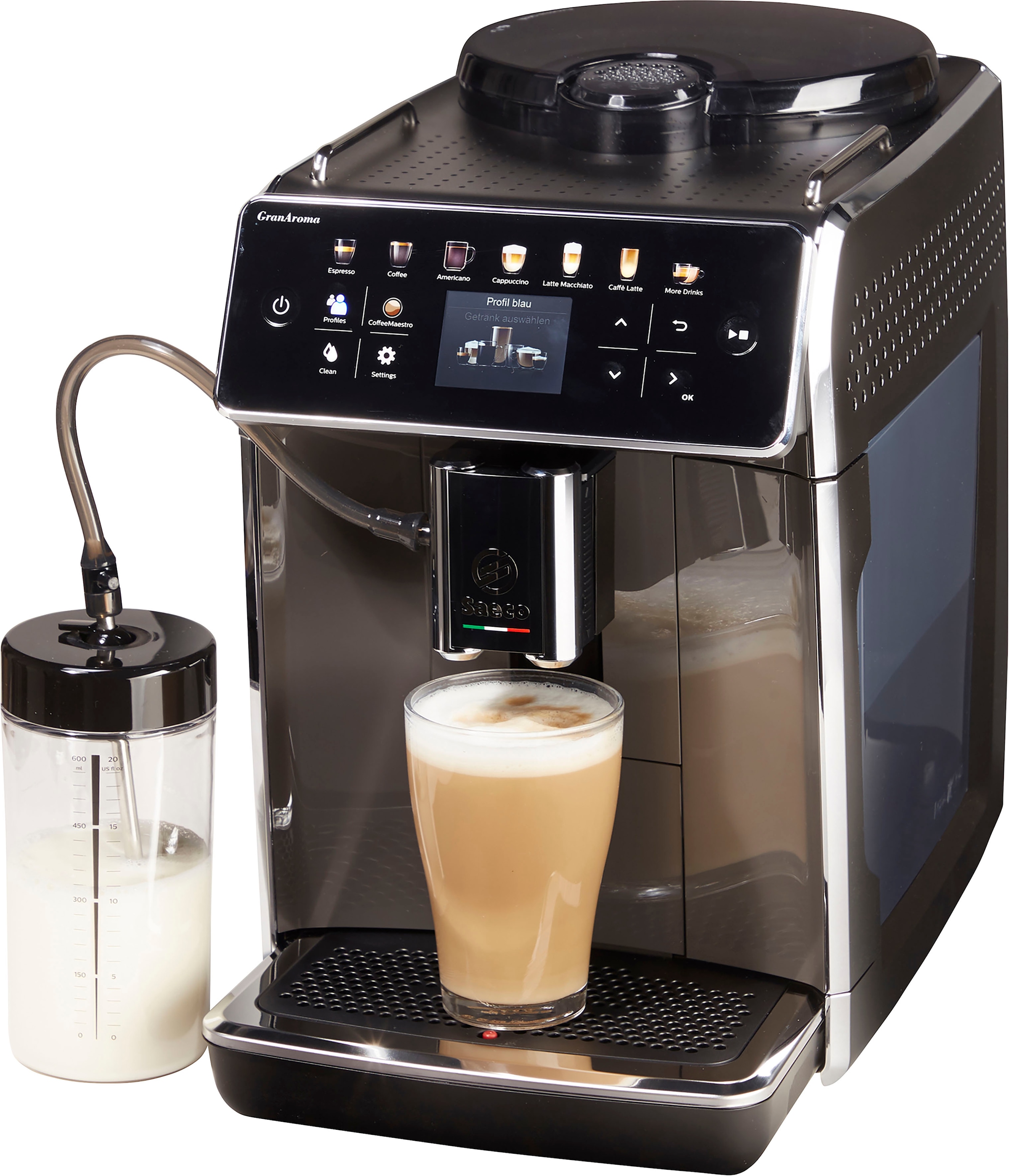 Saeco Kaffeevollautomat »GranAroma SM6580/50« 14 Kaffeespezialitäten, 4 Benutzerprofilen und TFT Display