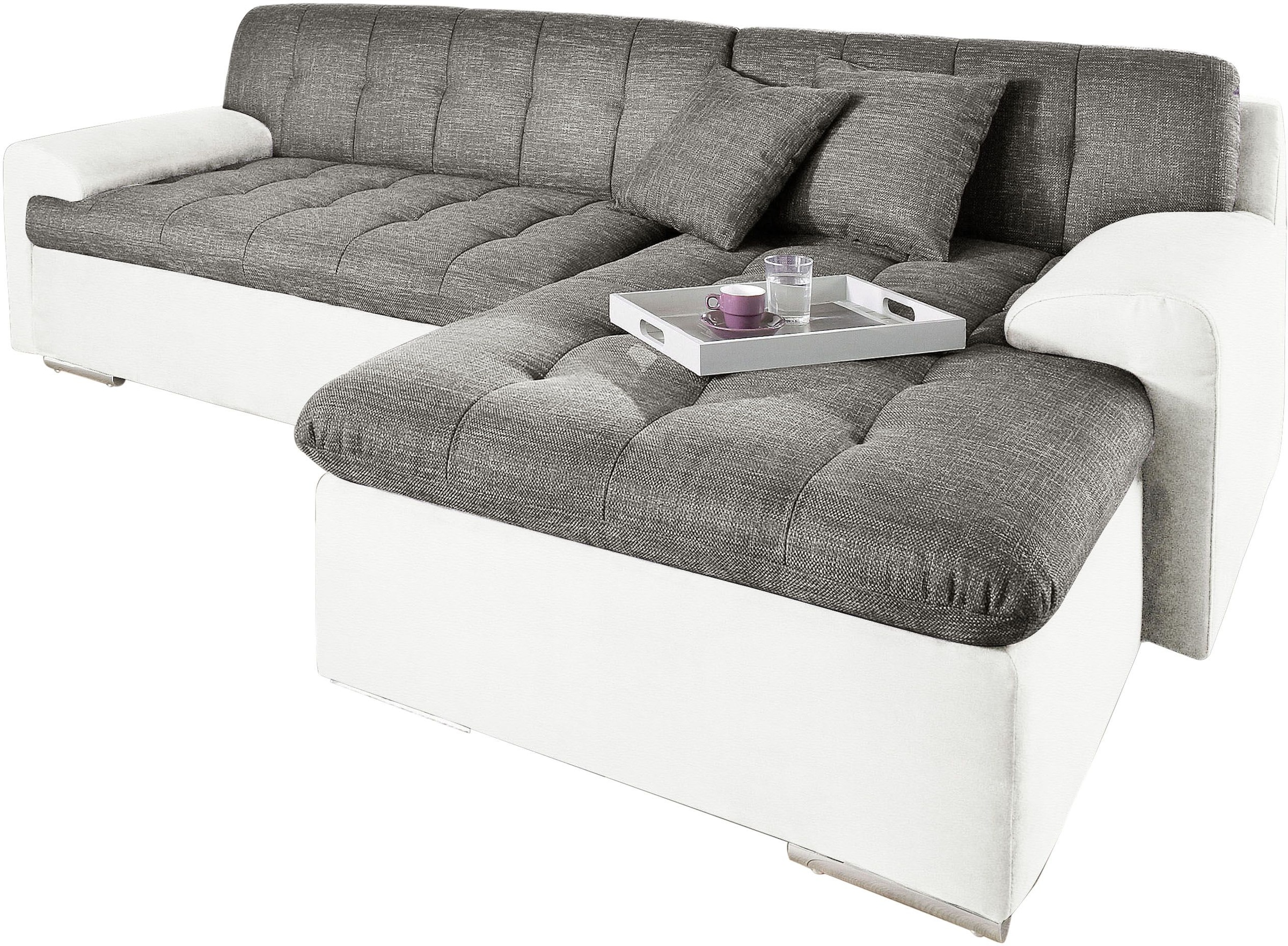 TRENDMANUFAKTUR Ecksofa "Reggae, modern und bequem, aktueller Materialmix, günstig online kaufen