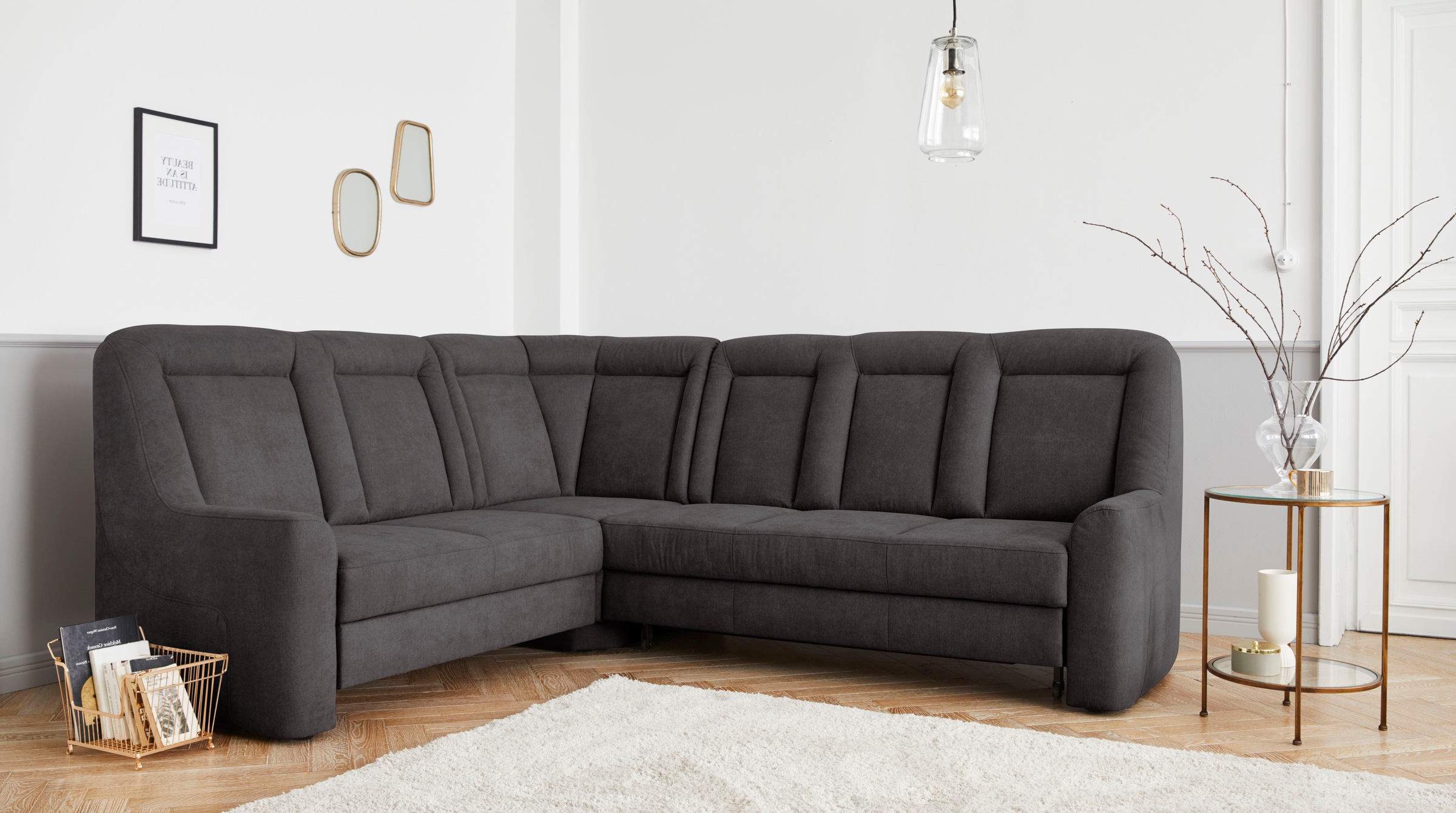sit&more Ecksofa »Melissa L-Form«, klassisches Polsterprogramm, wahlweise Bettfunktion und Schubkasten