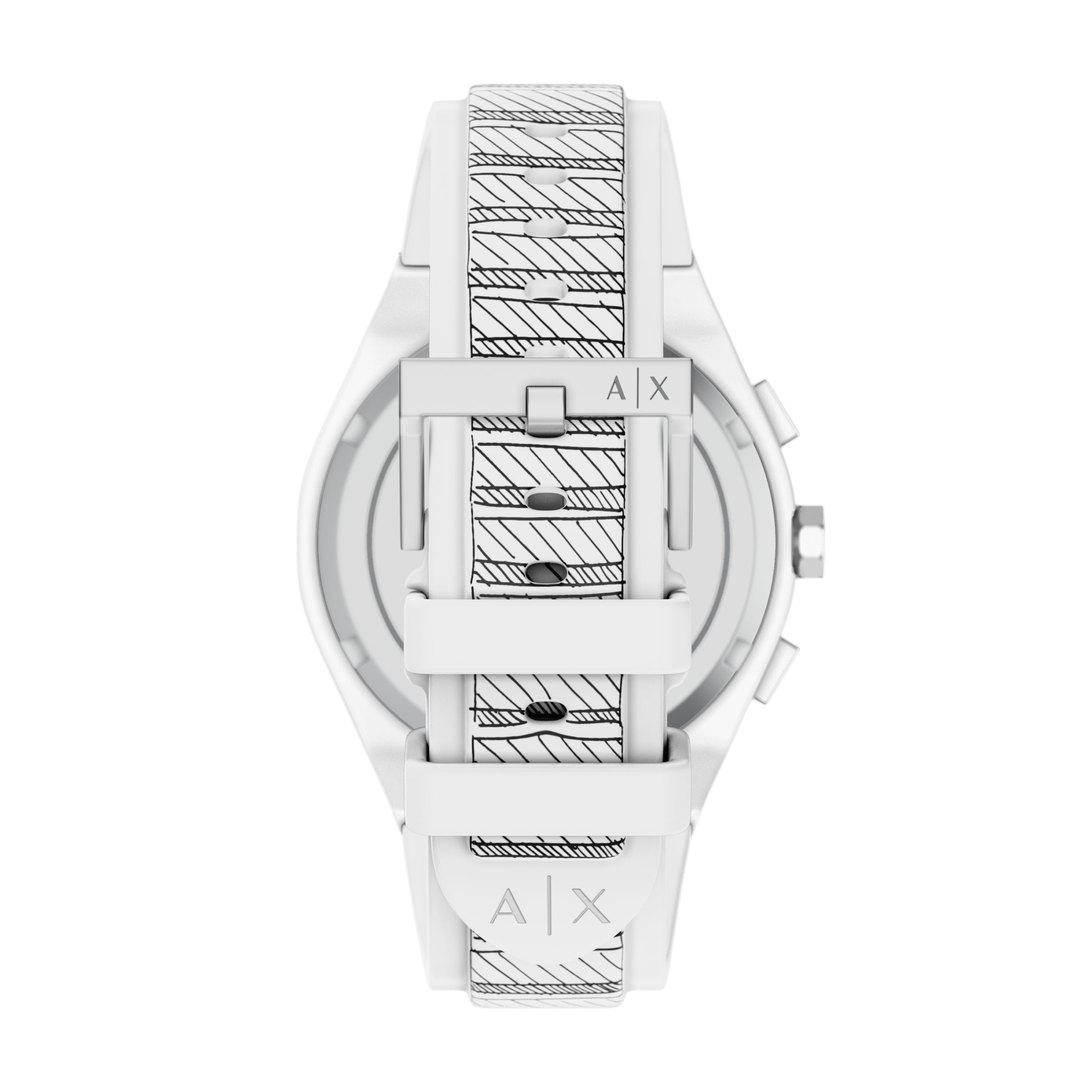 ARMANI EXCHANGE Chronograph »SYNC« Quarzuhr, Armbanduhr, Silikonarmband, analog, Tag, Stoppfunktion