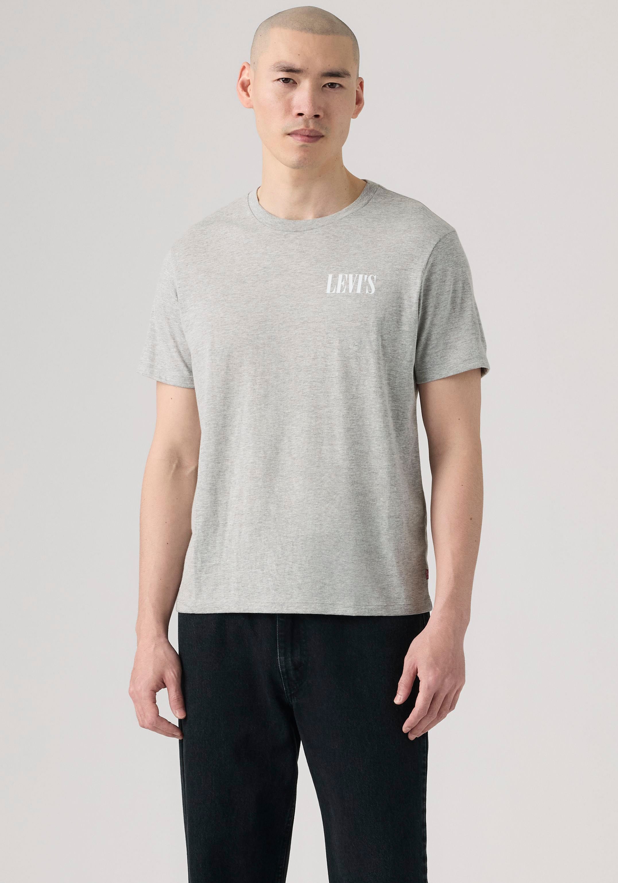 Levis T-Shirt "GRAPHIC CREWNECK TEE" Melierter Feinstrick, pflegeleichter Materialmix