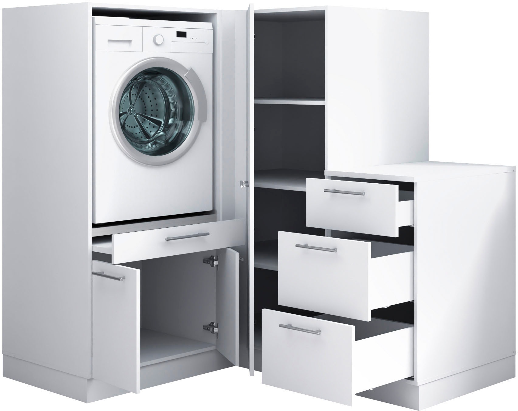 Laundreezy Mehrzweckschrank-Set »Laundreezy, 3-tlg. Mehrzweckschrank-Set B/H/T 150/162/68 cm« 3 Stk. tlg.