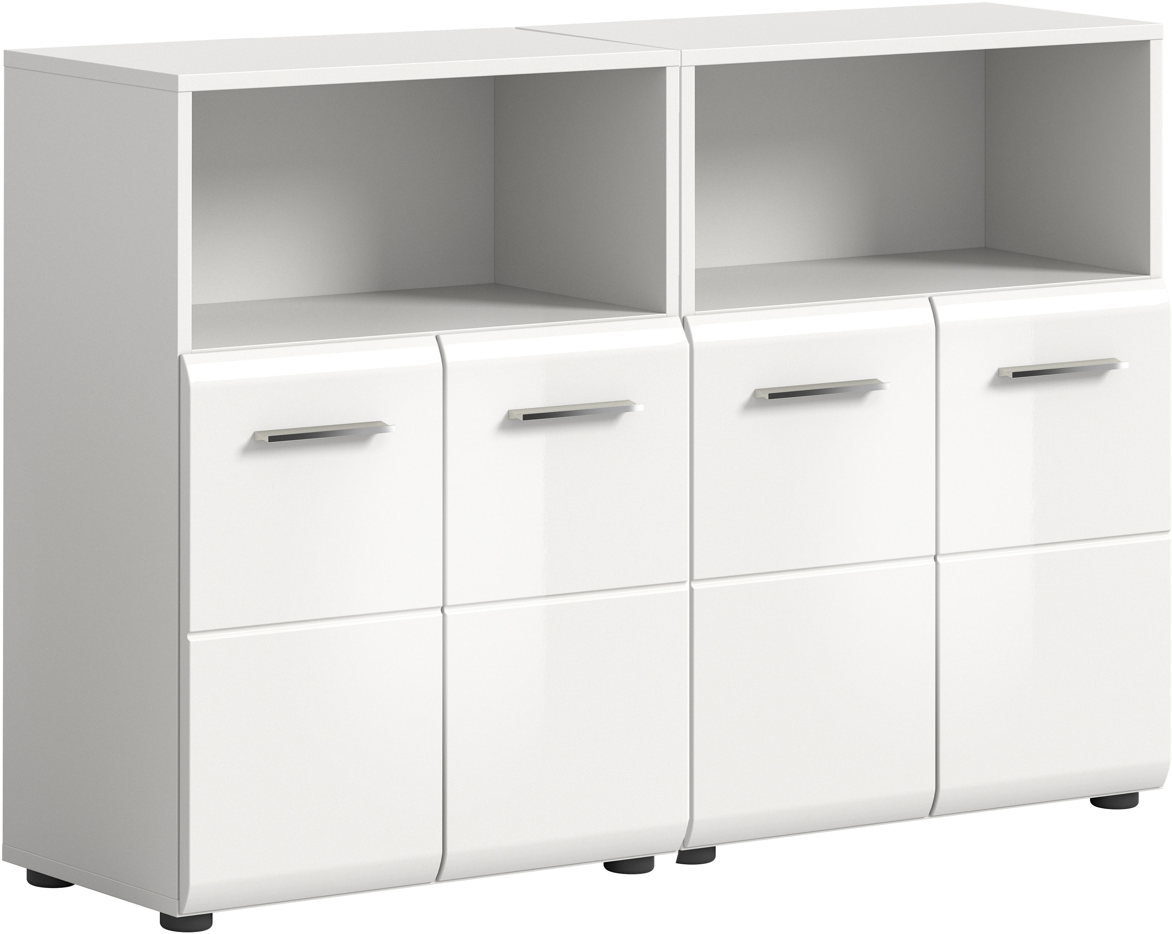 welltime Badmöbel-Set "FLORENZ, 2-teilige Badkombination, hochwertige MDF-Front" Set, 2-teiliges Set bestehend aus: 2 Midischrank breit