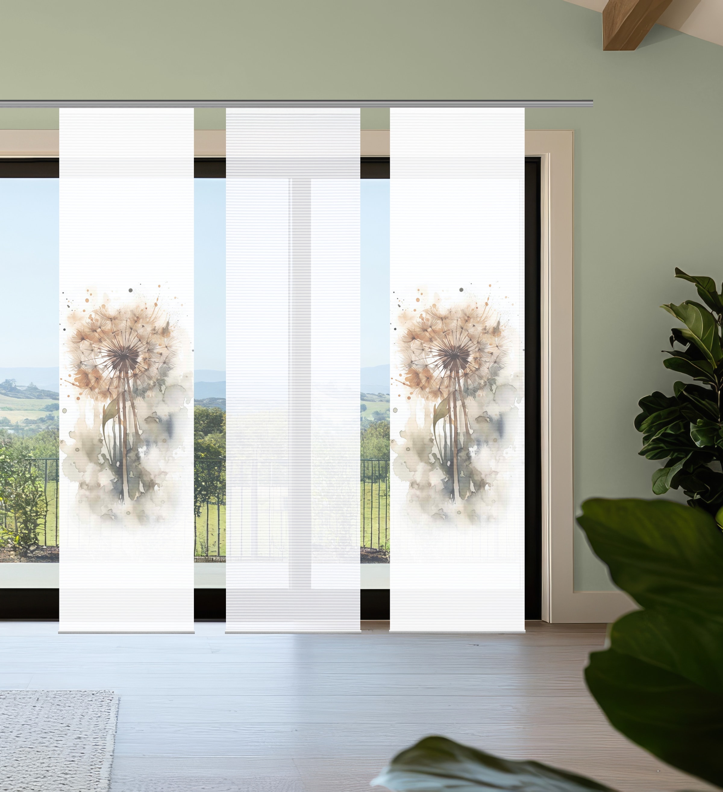 HOME in green Schiebegardine "AMARANDE" Paneelwagen 3 Stk. tlg. Bambusoptik günstig online kaufen